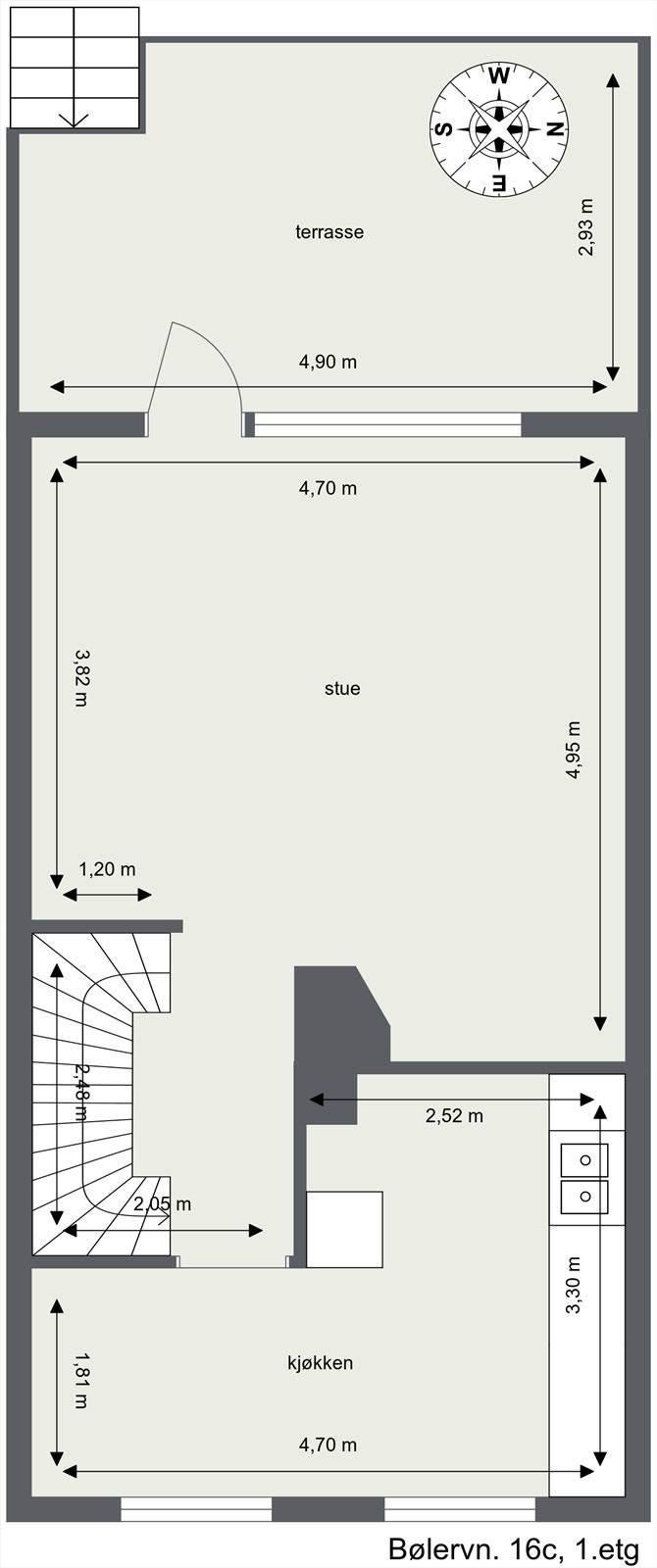 Plantegning første etasje Galleribilde
