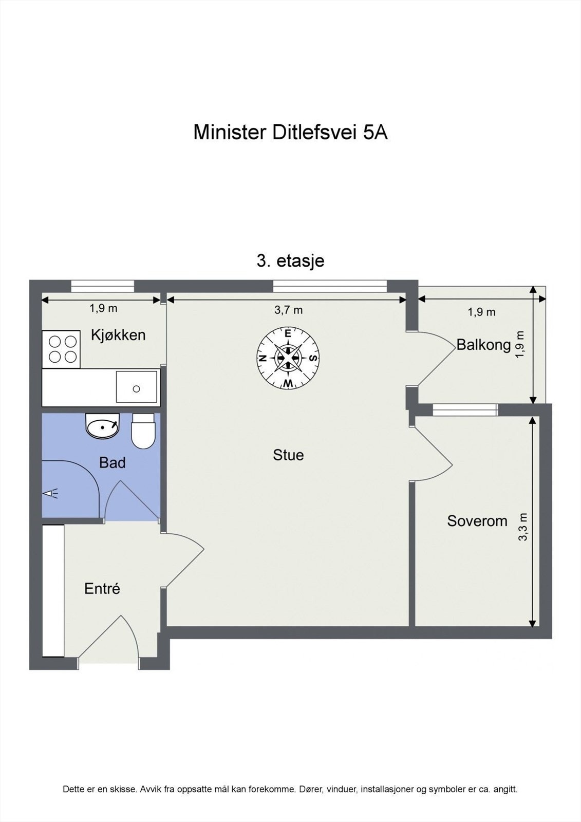 Boligen disponerer bod i kjeller på 2 kvm Galleribilde