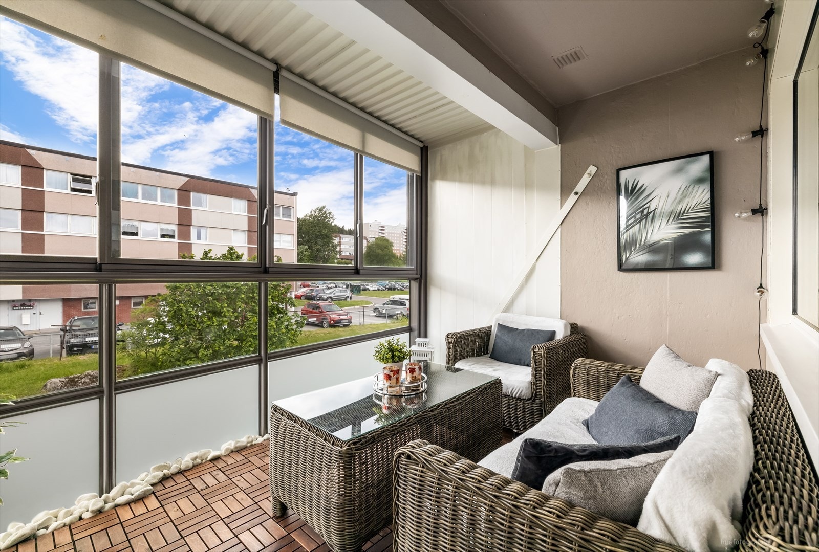 Innglasset stor balkong Galleribilde