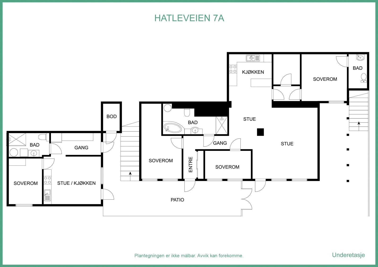 Plantegning underetasje bolig og garasje Galleribilde