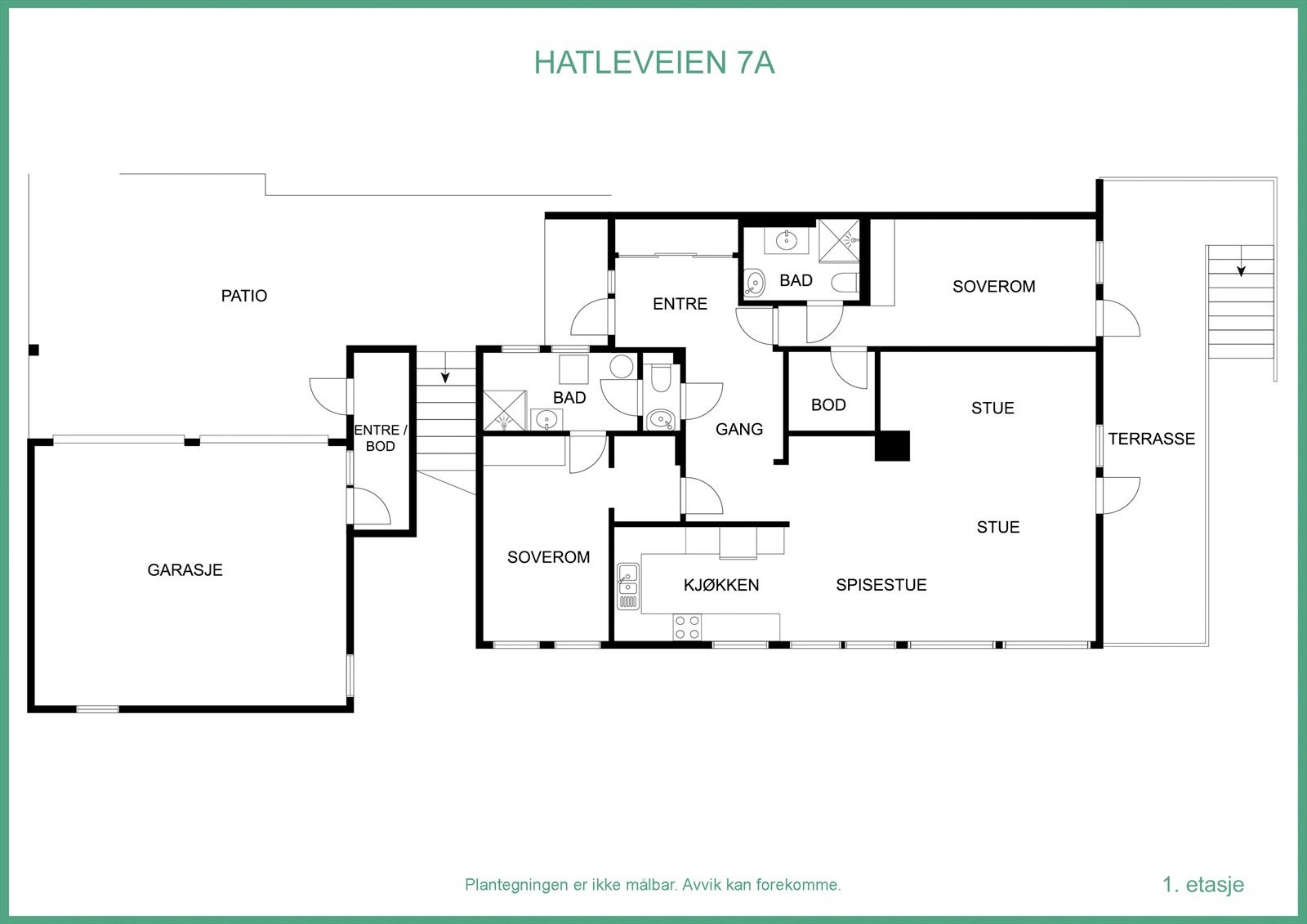 Plantegning 1. etasje - god og gjennomtenkt planløsning Galleribilde