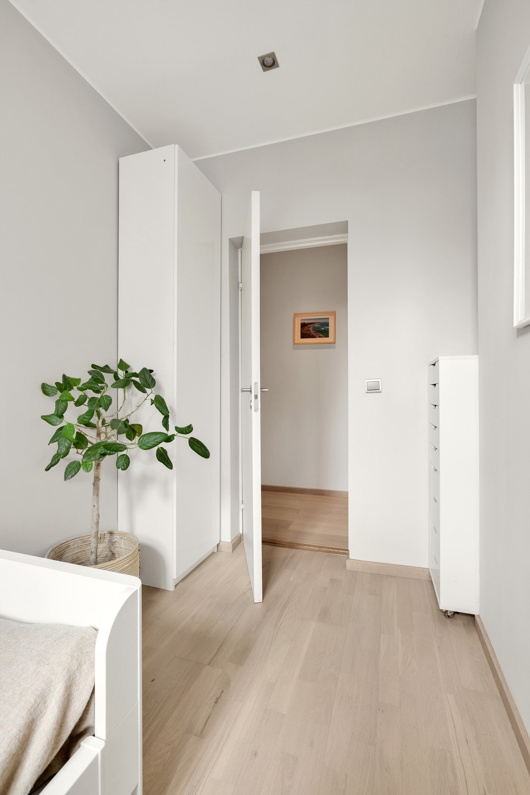 Fine møbleringsmuligheter med plass til seng/skrivebord, skap og øvrig møblement. Galleribilde