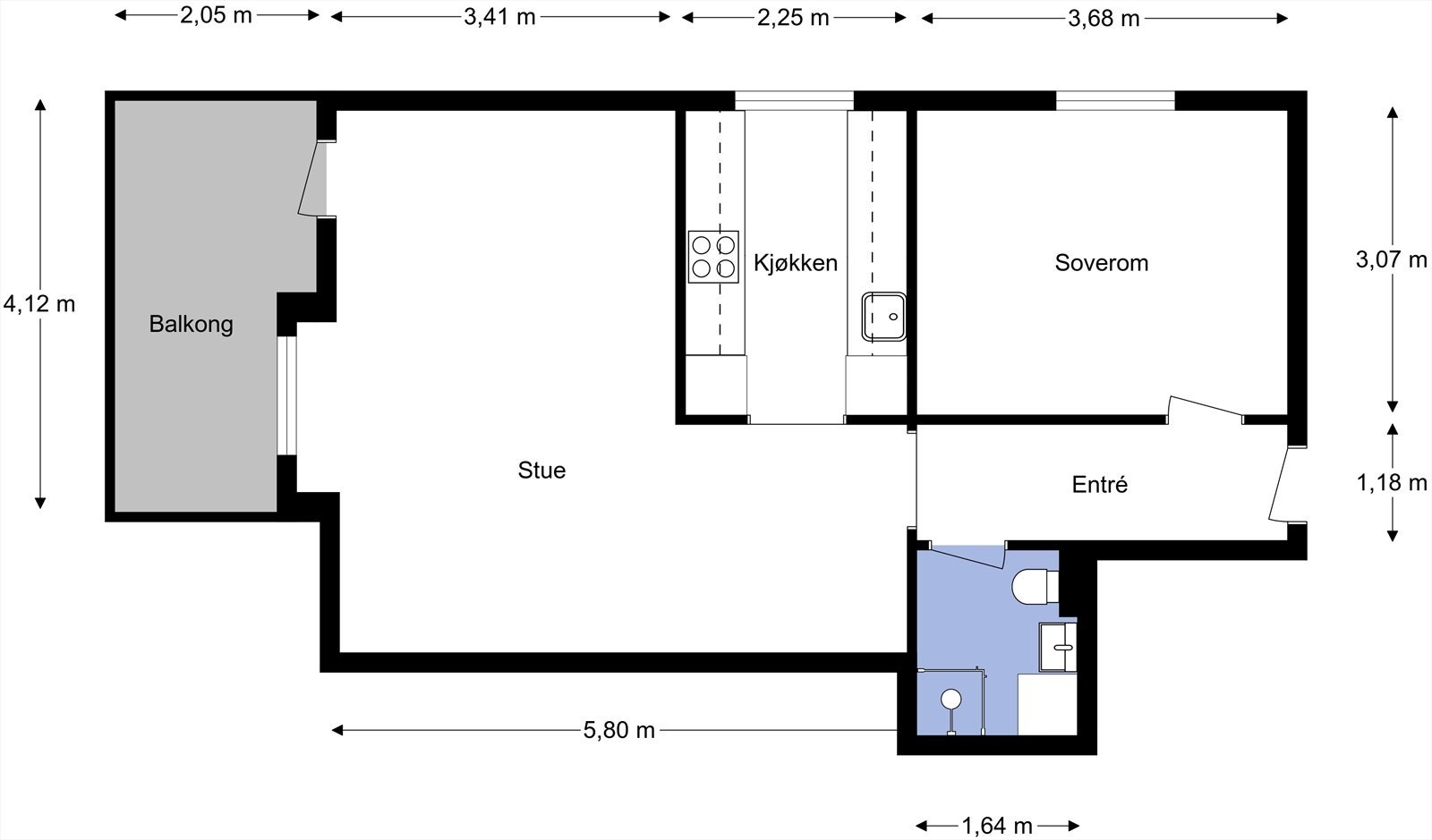 Planskisse med mål - Refstadsvingen 7 Galleribilde