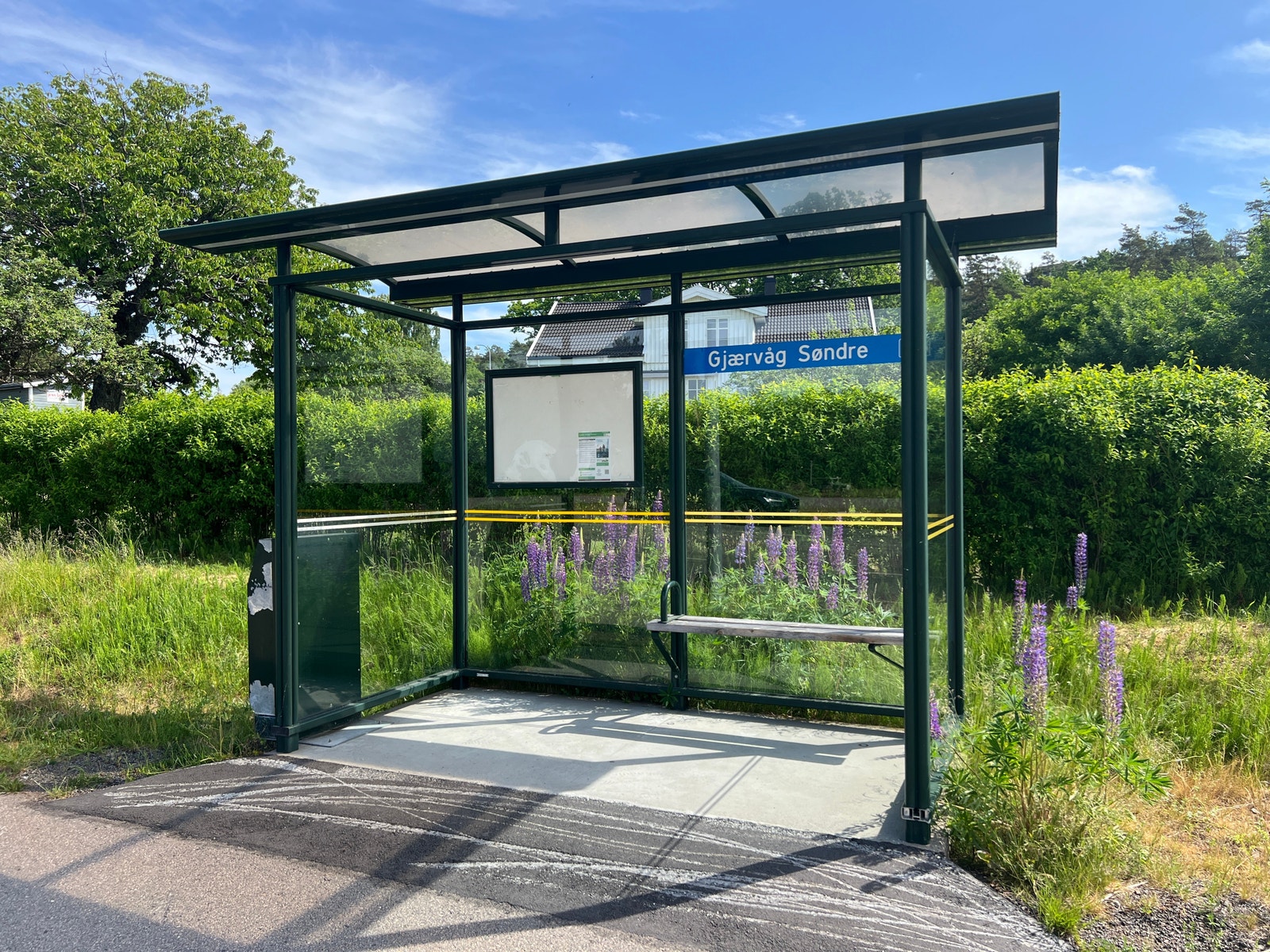 Bussholdeplass rett nede i gata. Her går det busser utover Tjøme og inn til Tønsberg Galleribilde