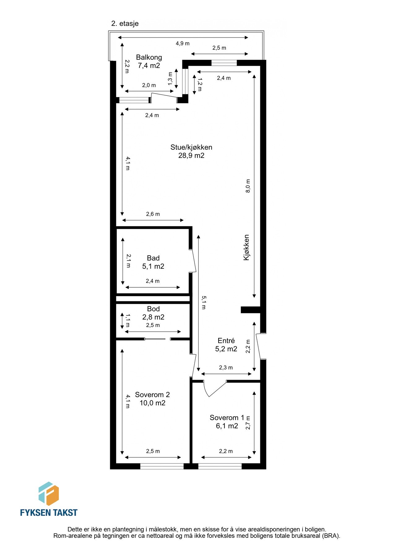 Målsatt planskisse. Galleribilde