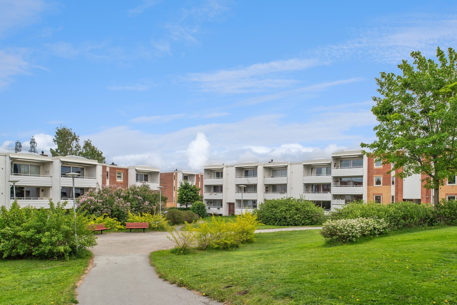 Fra leiligheten har man direkte utgang til flotte grøntarealer. Galleribilde