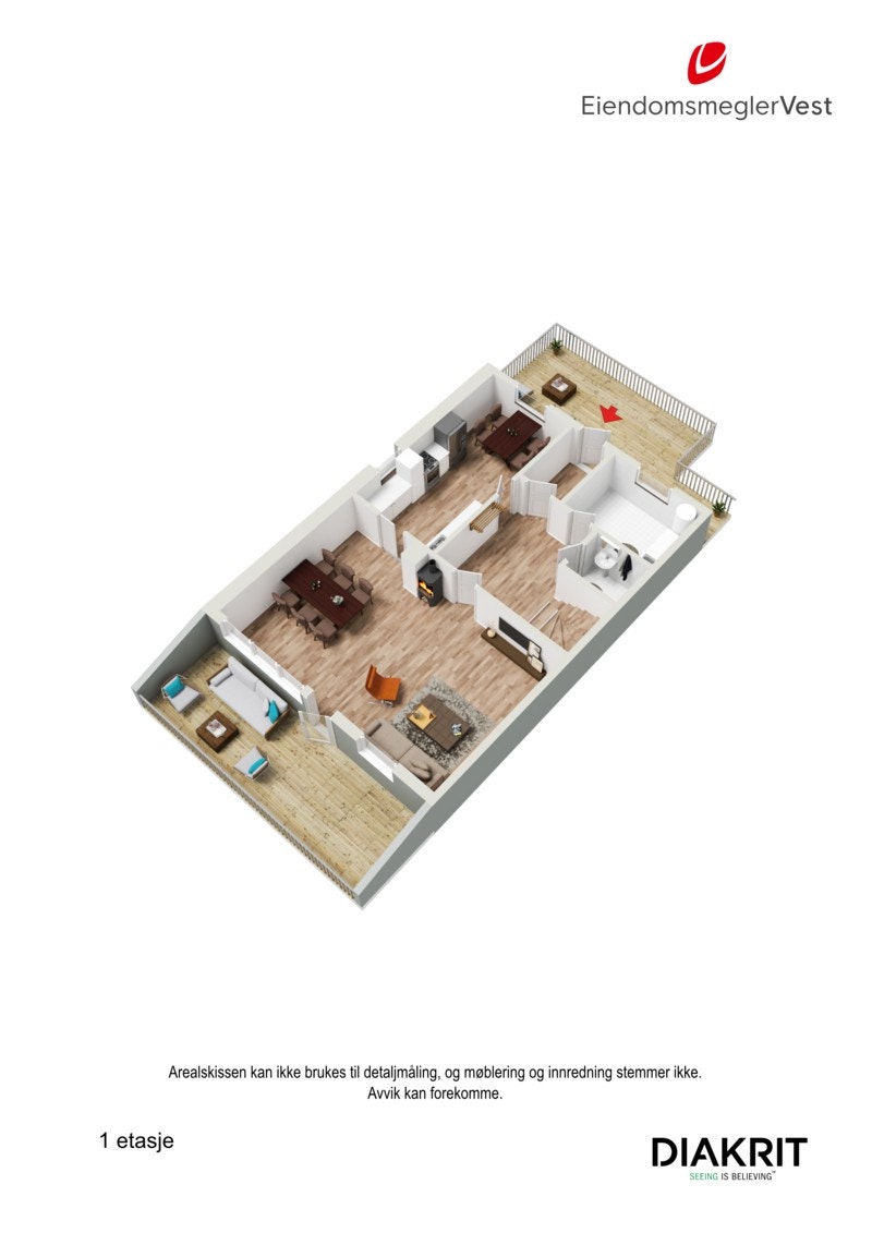 3D planskisse av hovedeasjen. Galleribilde