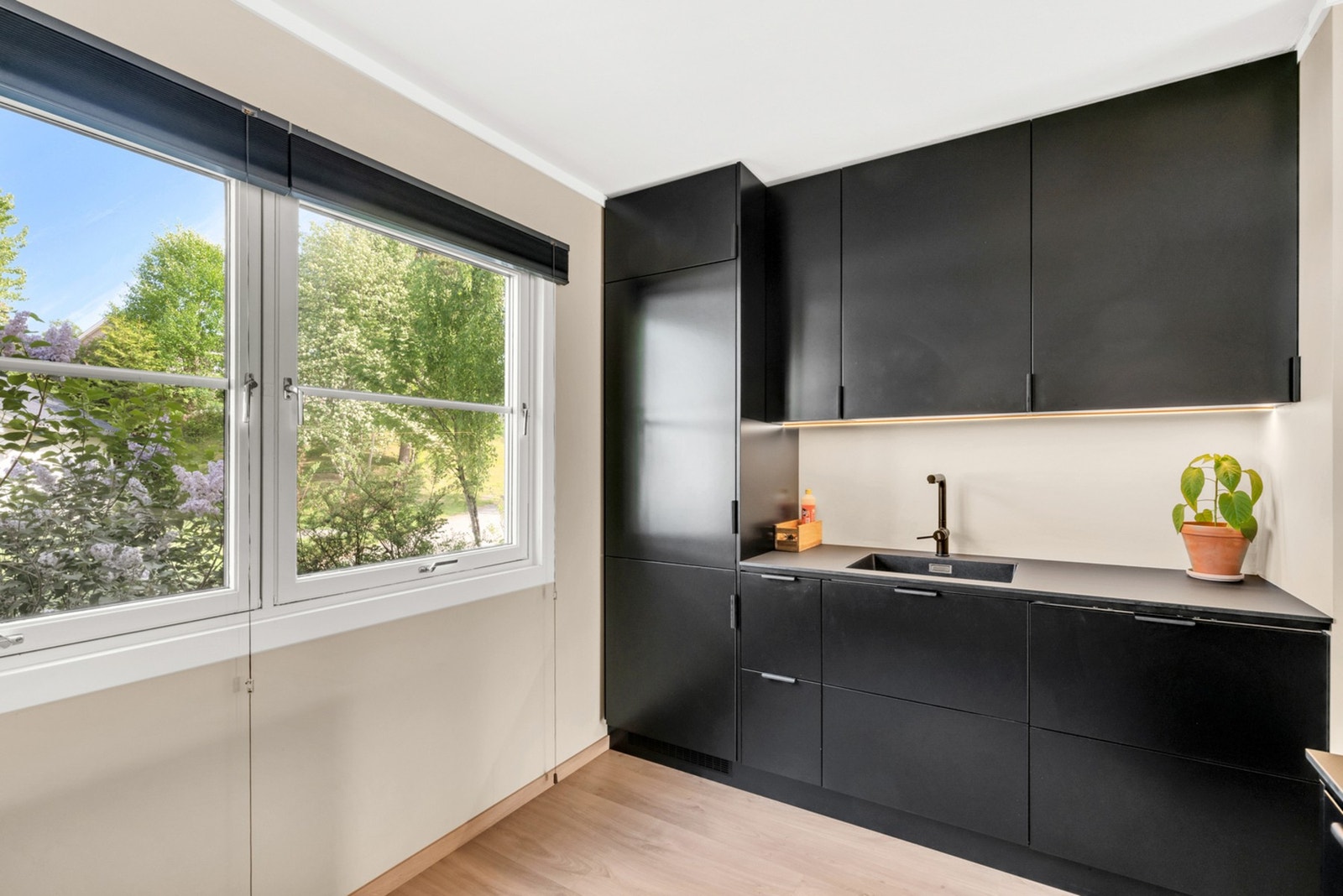 Store vindusflater bidrar til fantastisk naturlig lys til leiligheten. Galleribilde