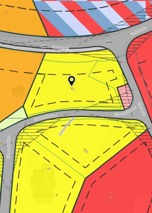 Reguleringsplankart (utsnitt) - Eidssundbakken 1 Galleribilde