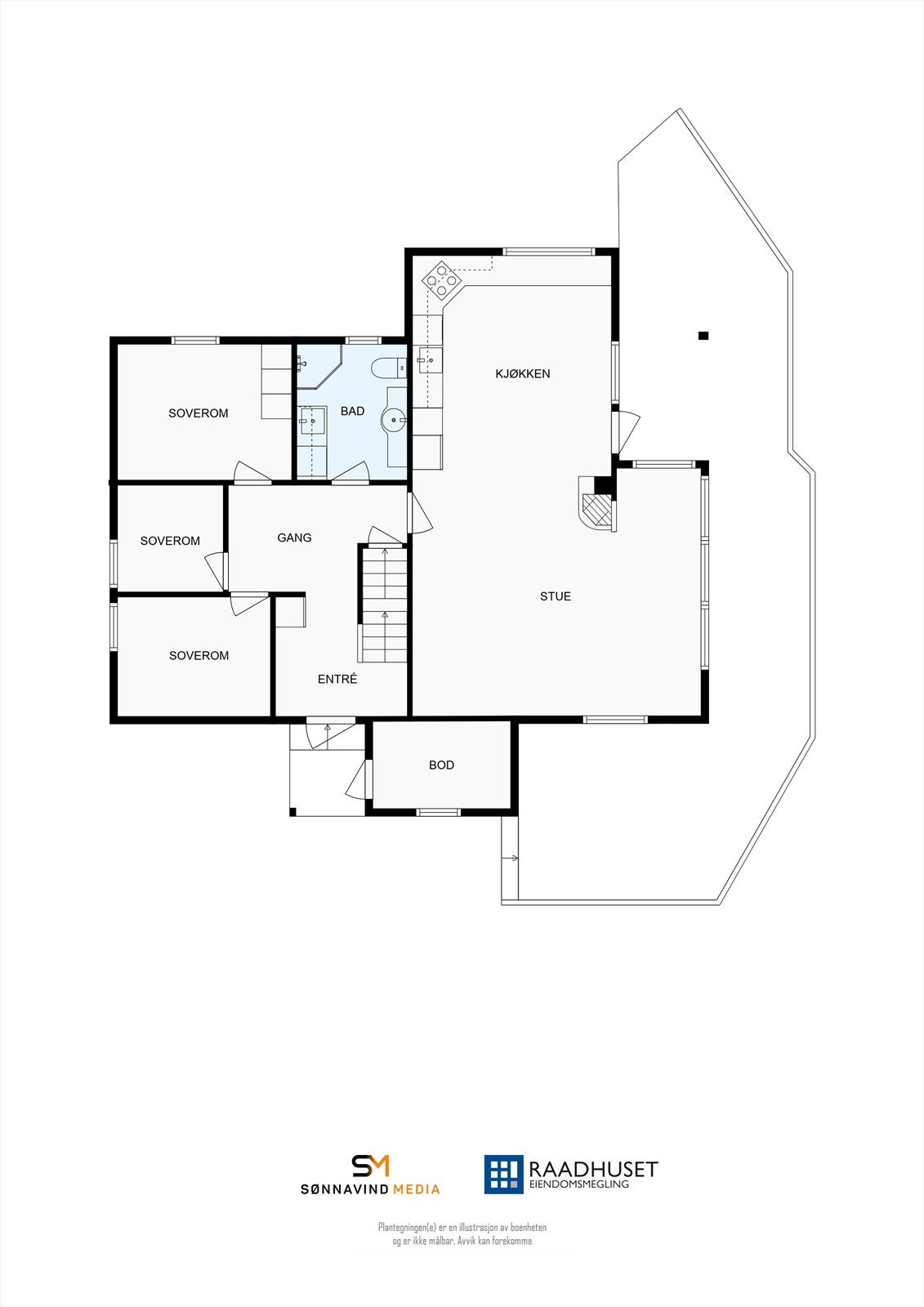 2D Plantegning | 1. Etasje Galleribilde