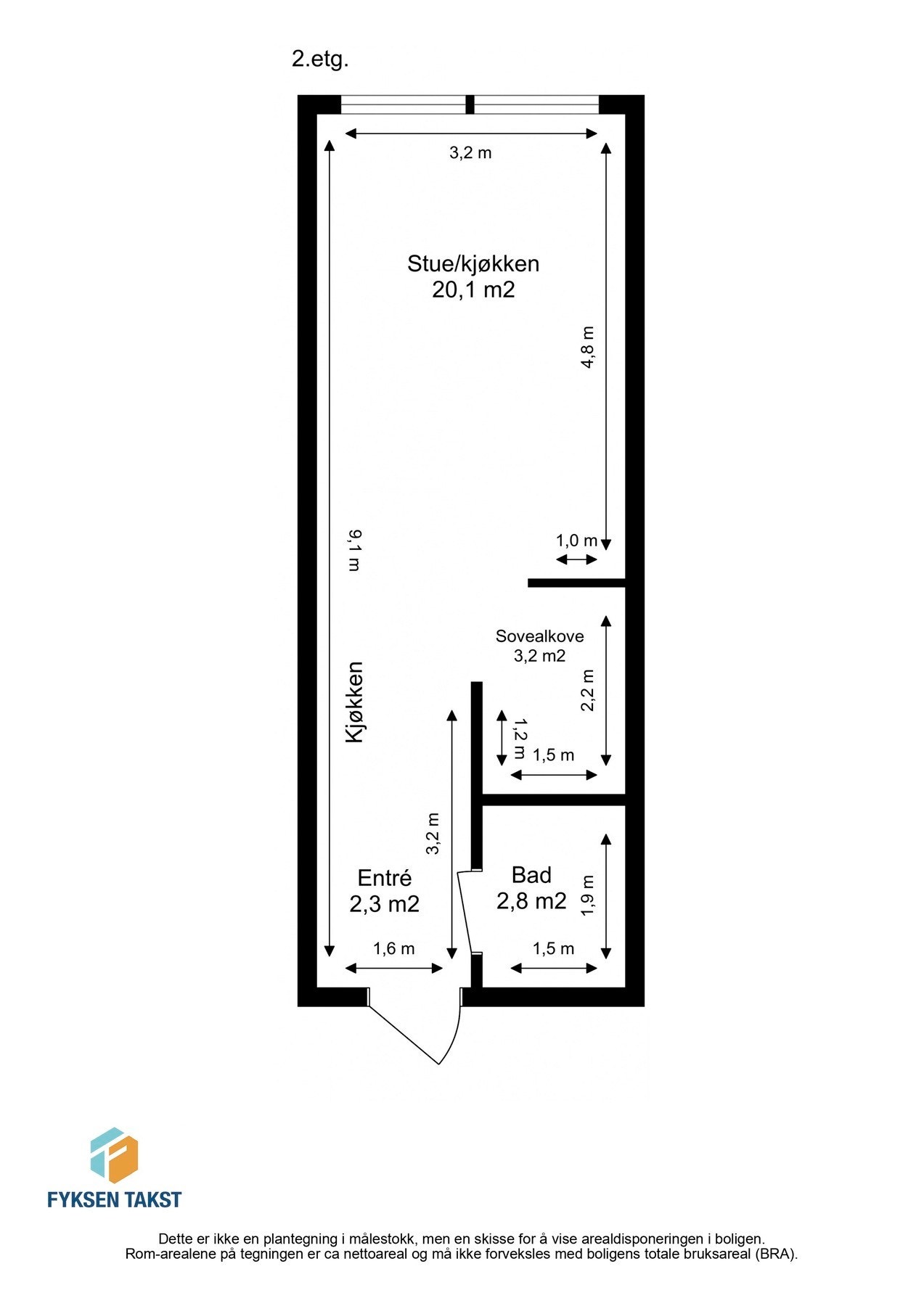 Målsatt planskisse. Galleribilde