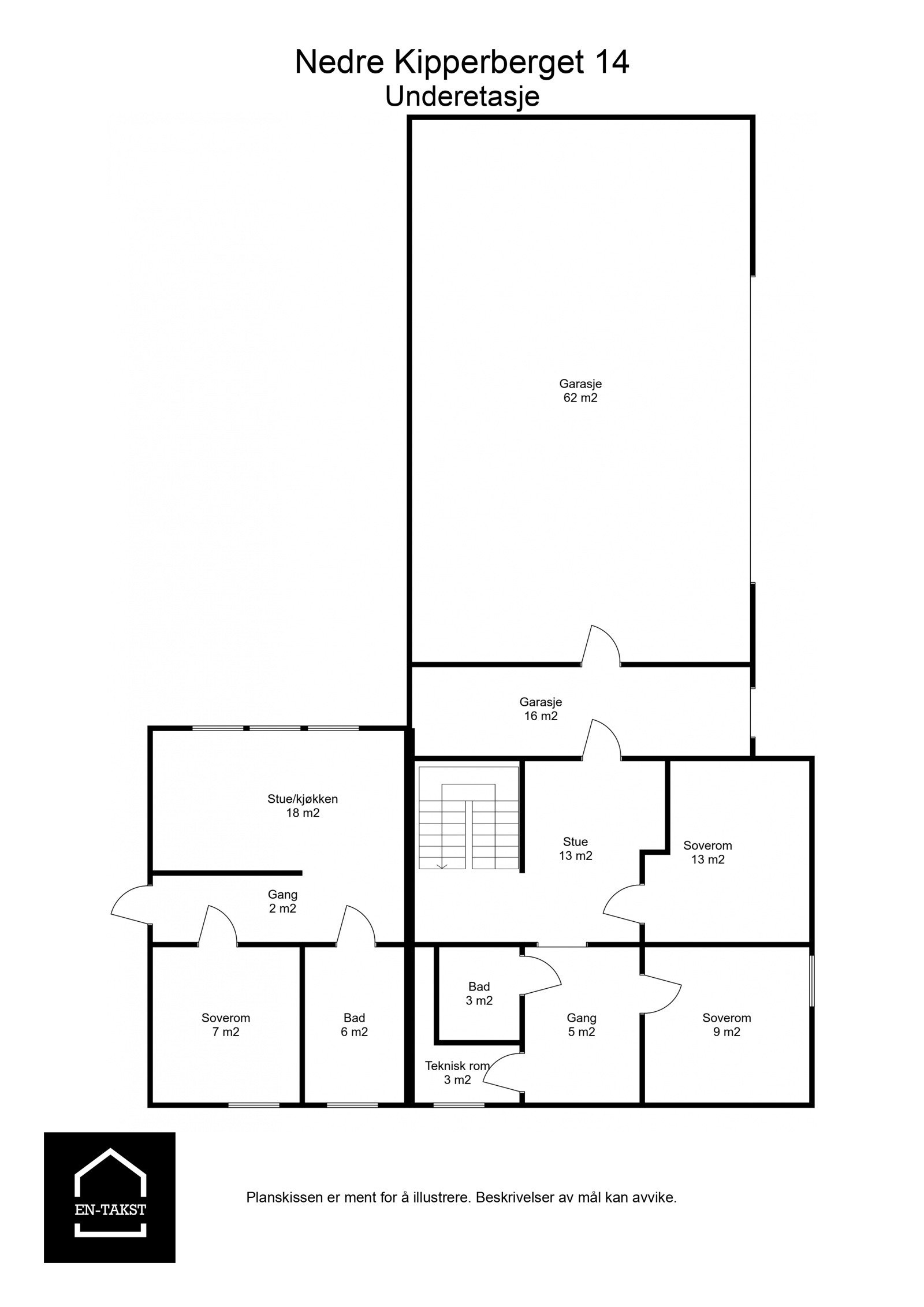 Plantegning - underetasje. Galleribilde