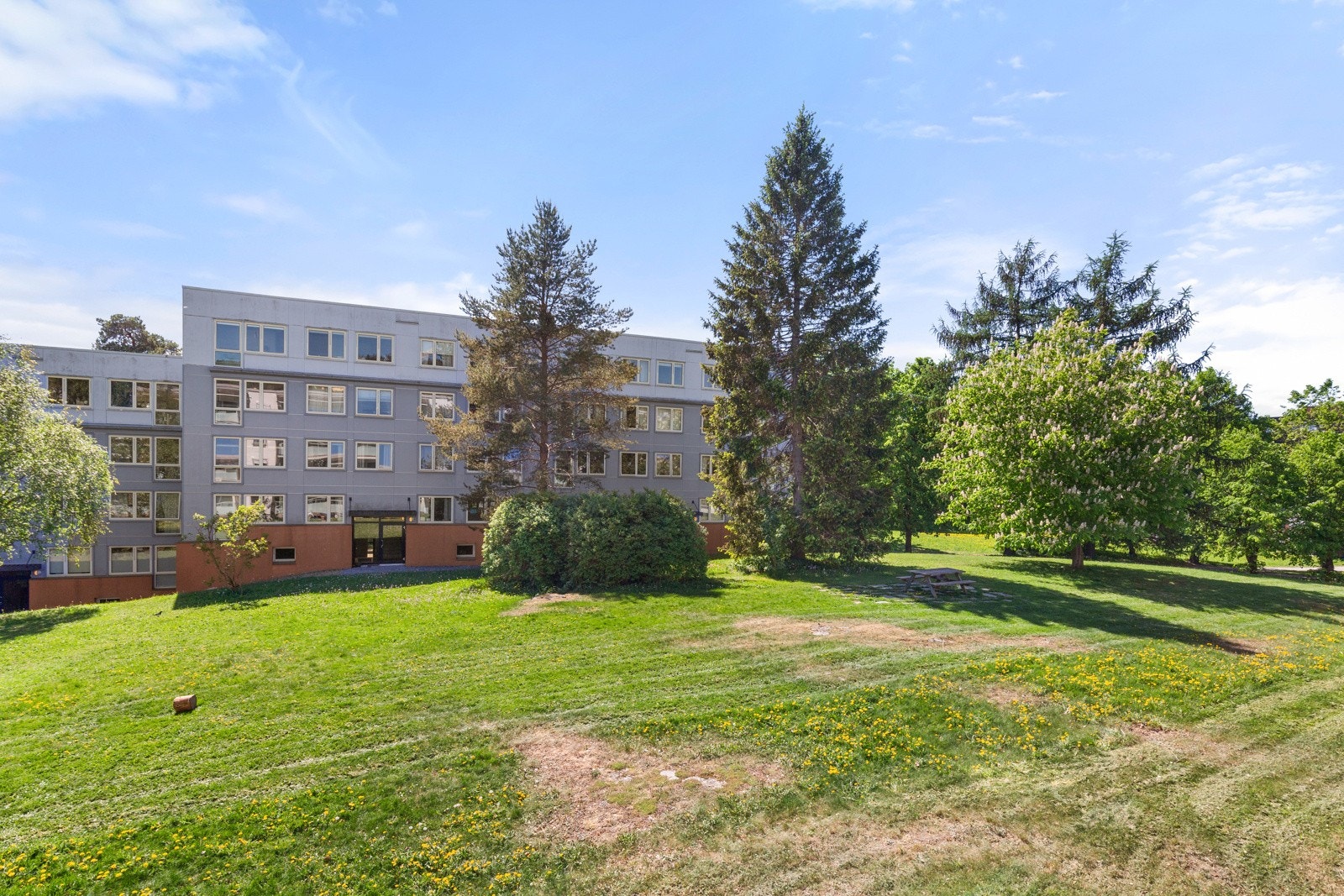 Utsyn til borettslagets grøntområder. Galleribilde