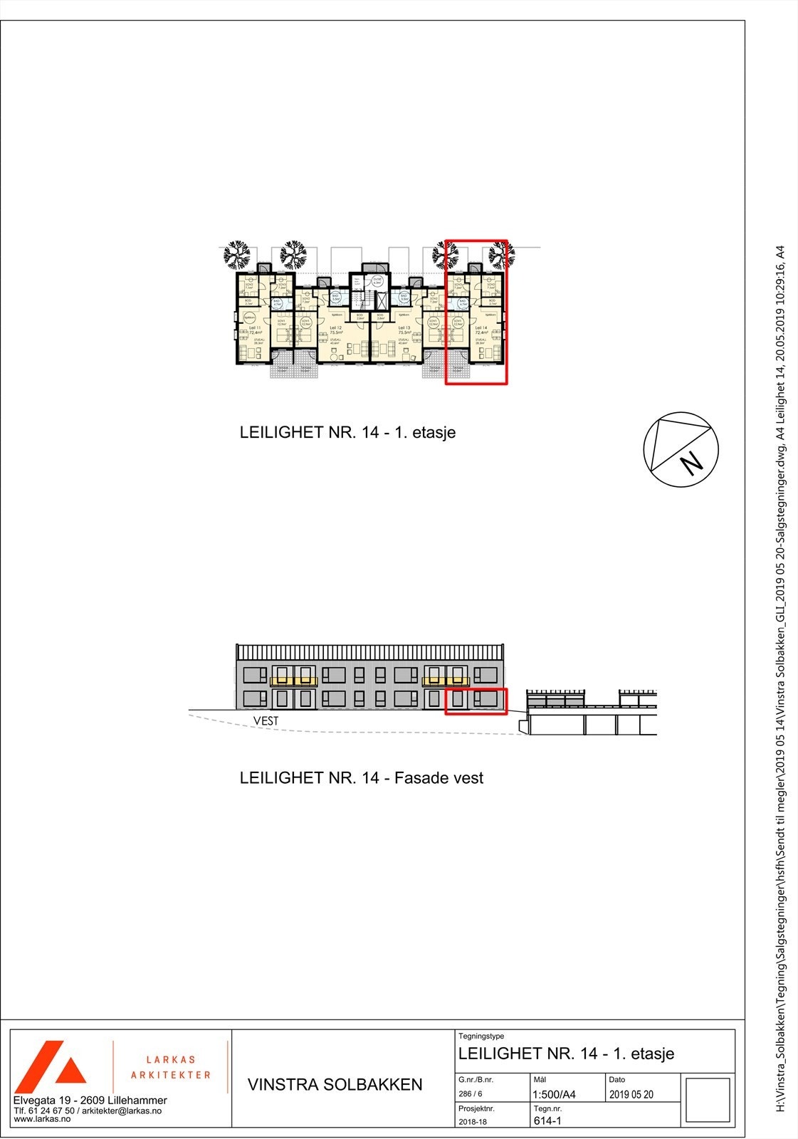 Øvregata 29 A ligger i 1. etg lengst sør. Galleribilde