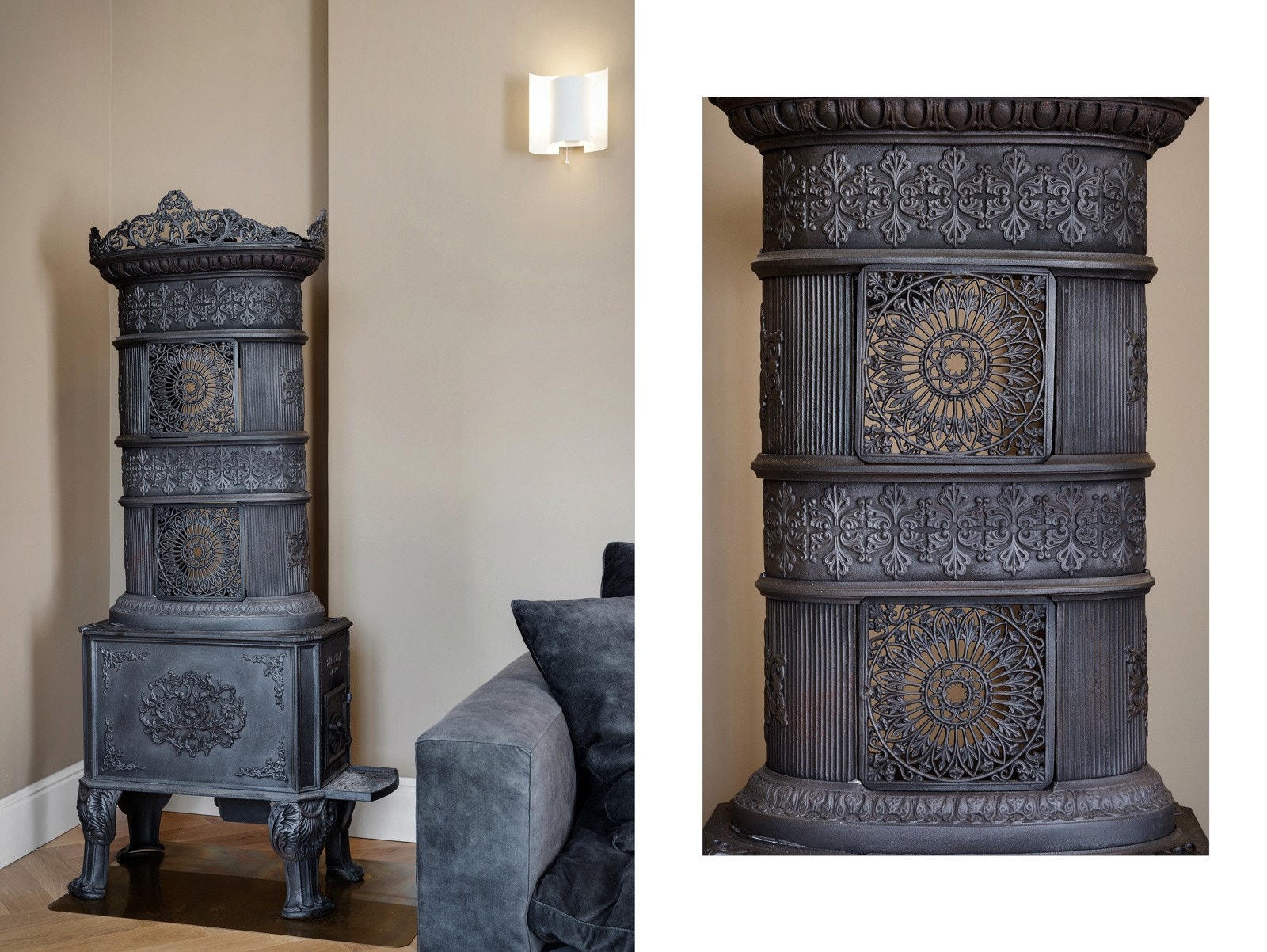 Selger har lagt vekt på å ta vare på deler av boligens opprinnelige detaljer. Galleribilde