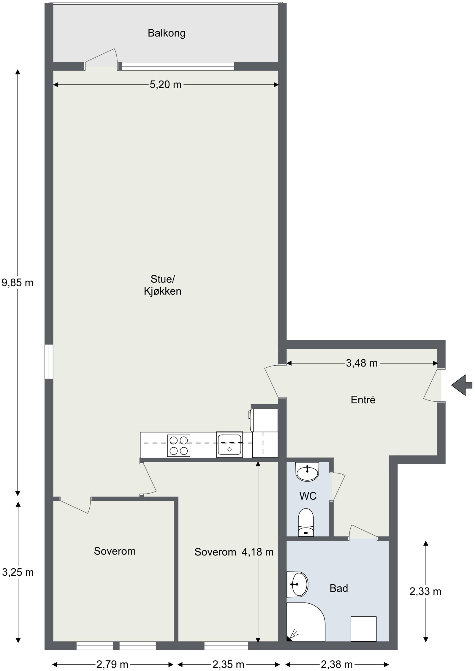 Alternativ planløsning 1 Galleribilde