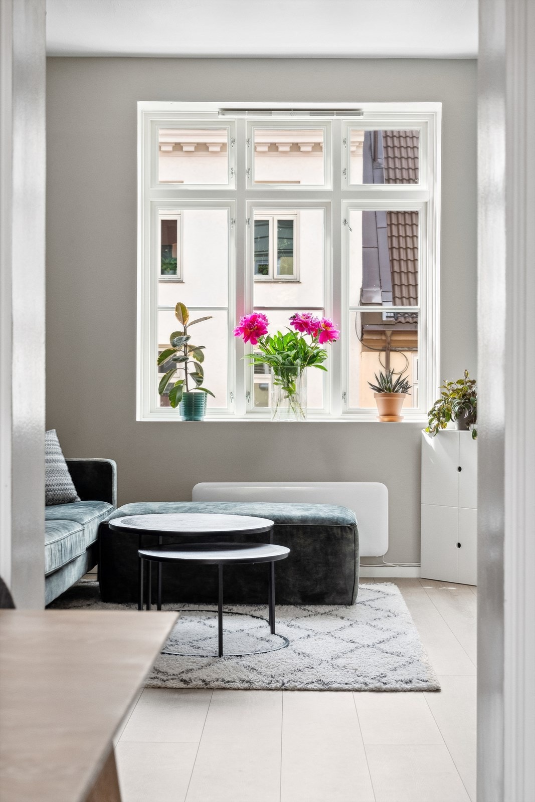 Leiligheten er gjennomgående, og får rikelige med naturlig lys. Galleribilde