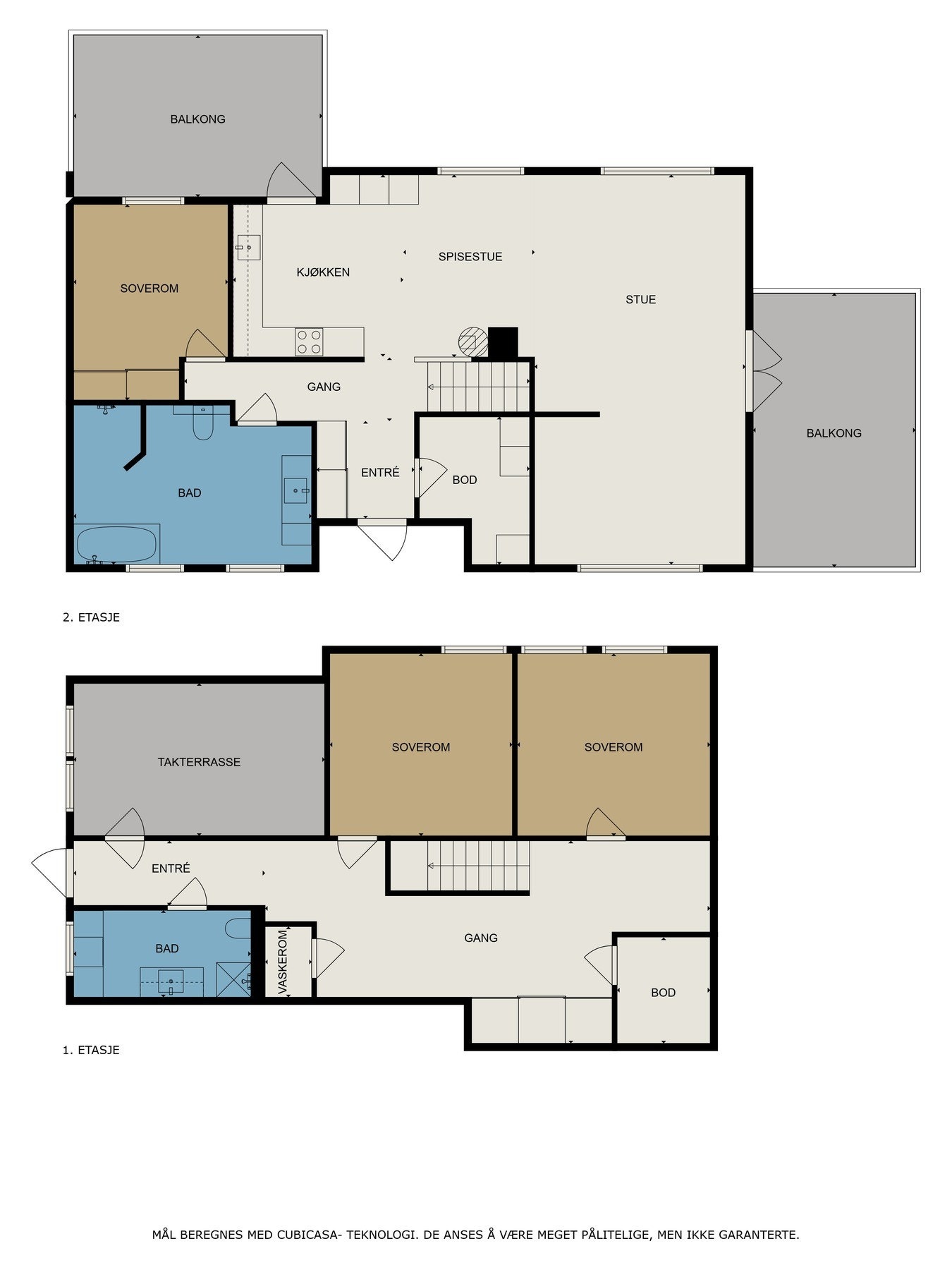 Plantegning alle etasjer Galleribilde