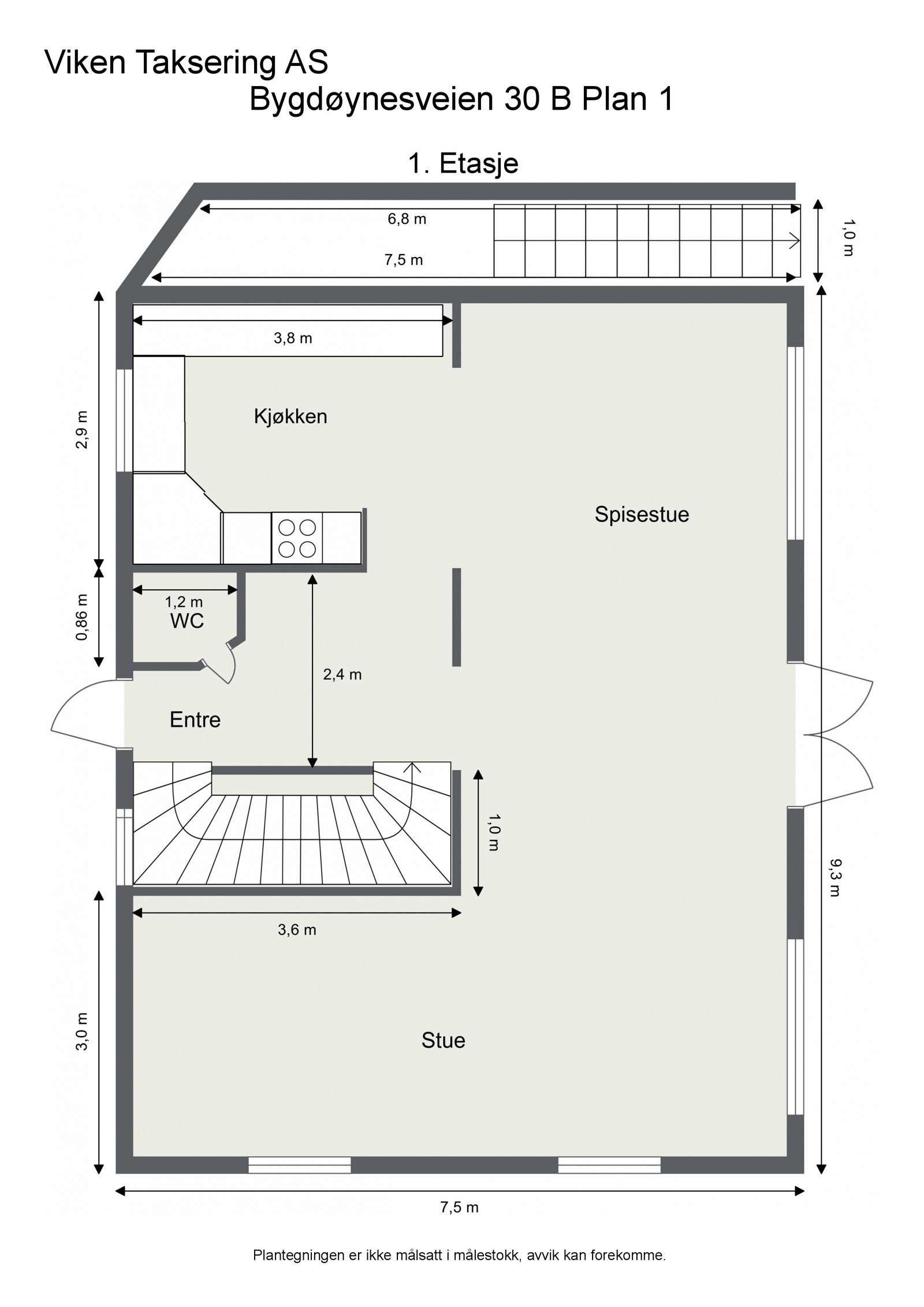Plantegning første etasje Galleribilde