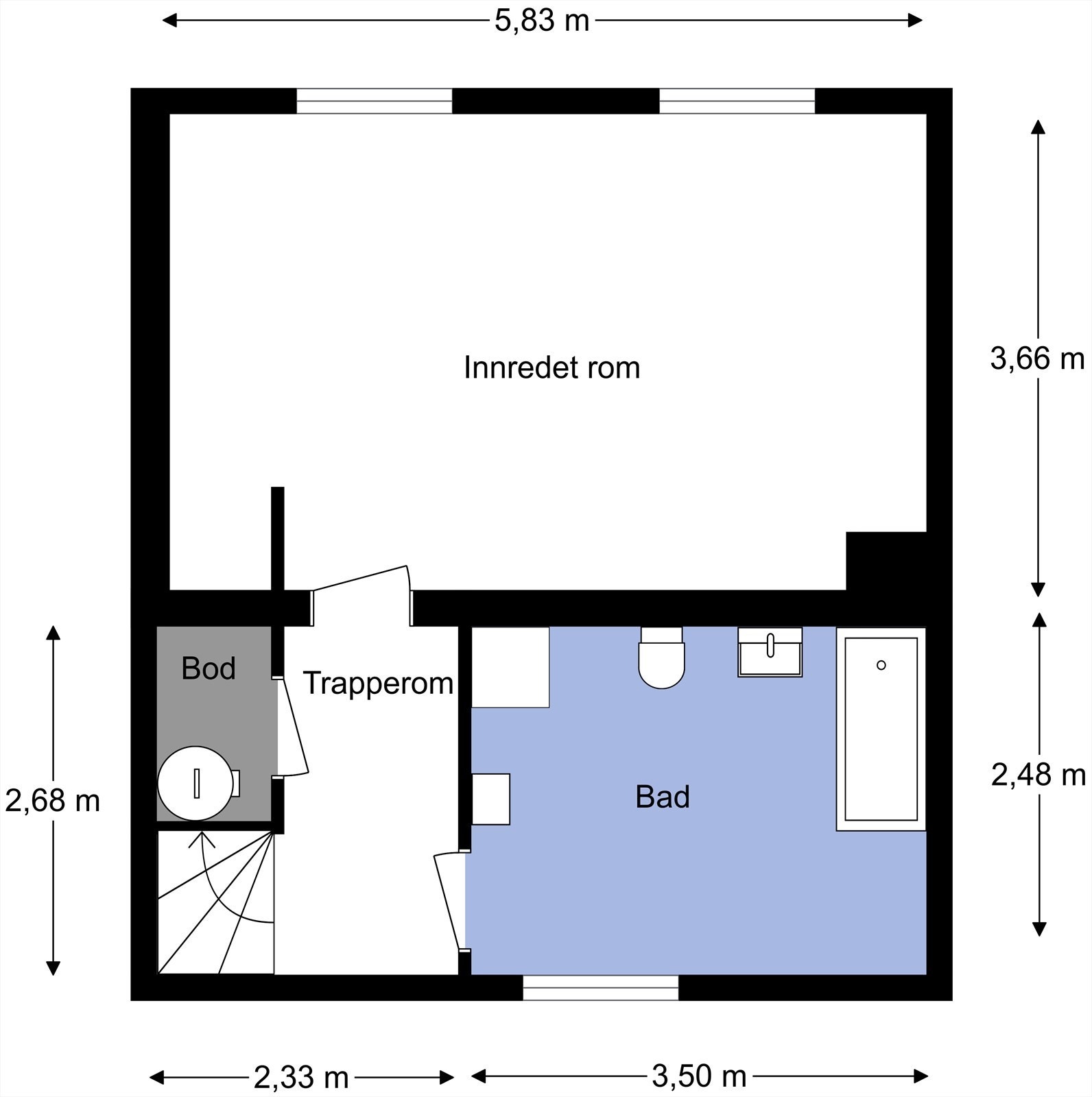 Plantegning underetasje. Galleribilde