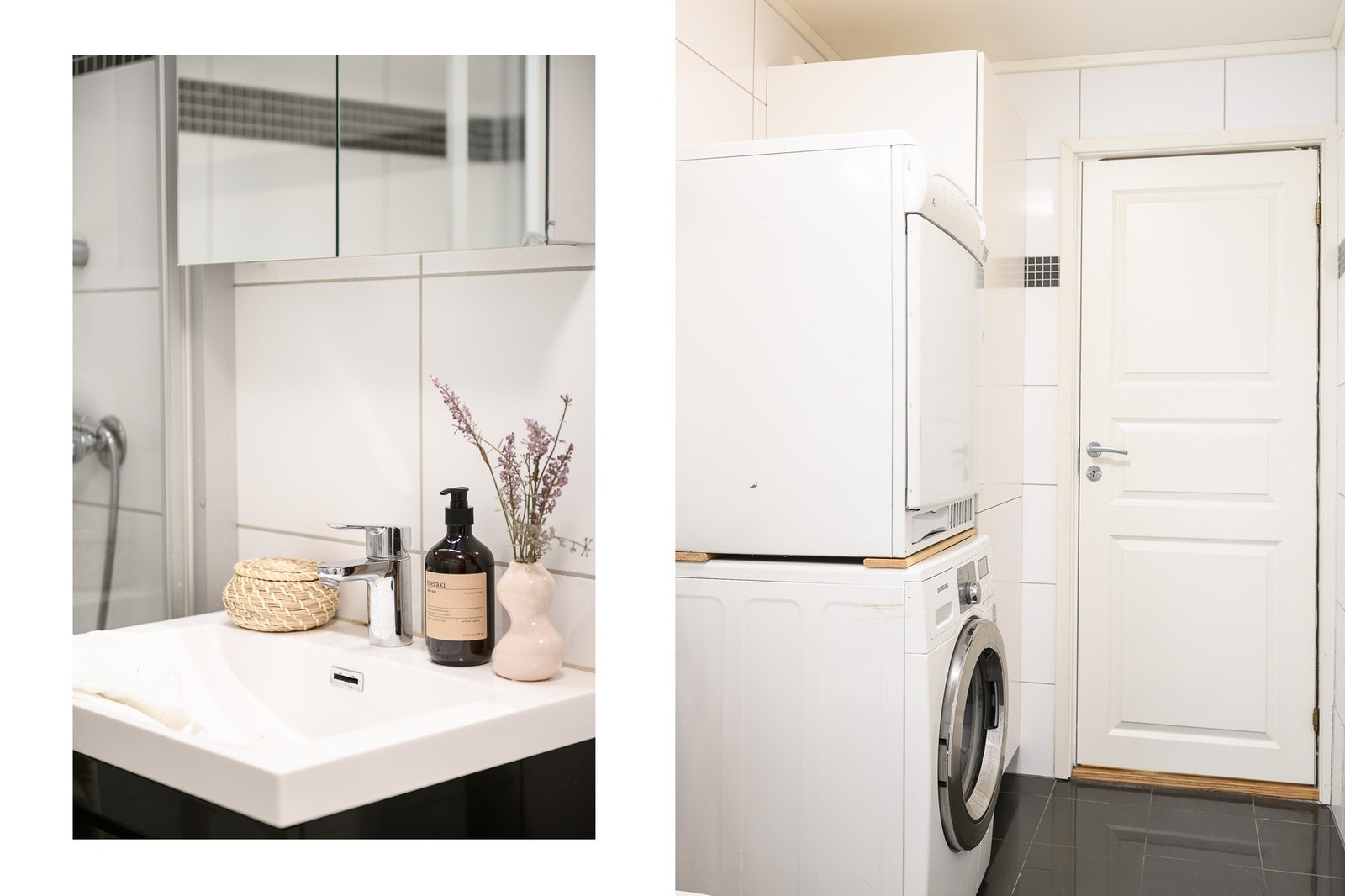 Kombinert som vaskerom med opplegg for vaskemaskin og tørketrommel. Galleribilde