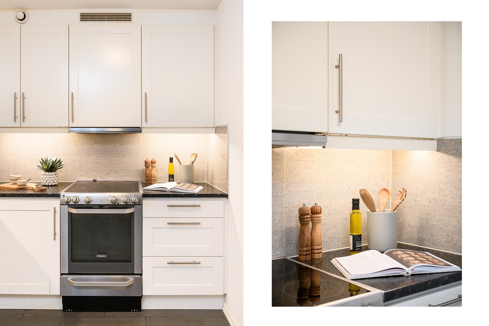 Hvitvarer plassert i egne nisjer. Galleribilde