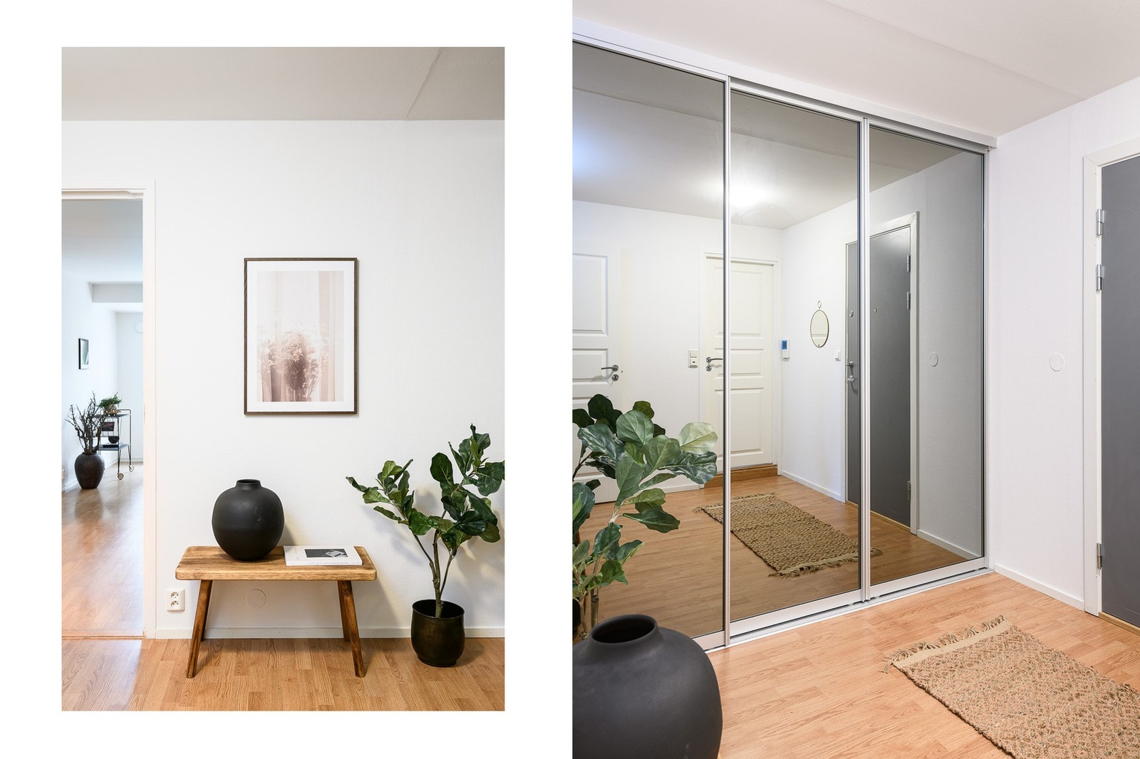 Entré med speilgarderobe og innvendig bod. Galleribilde