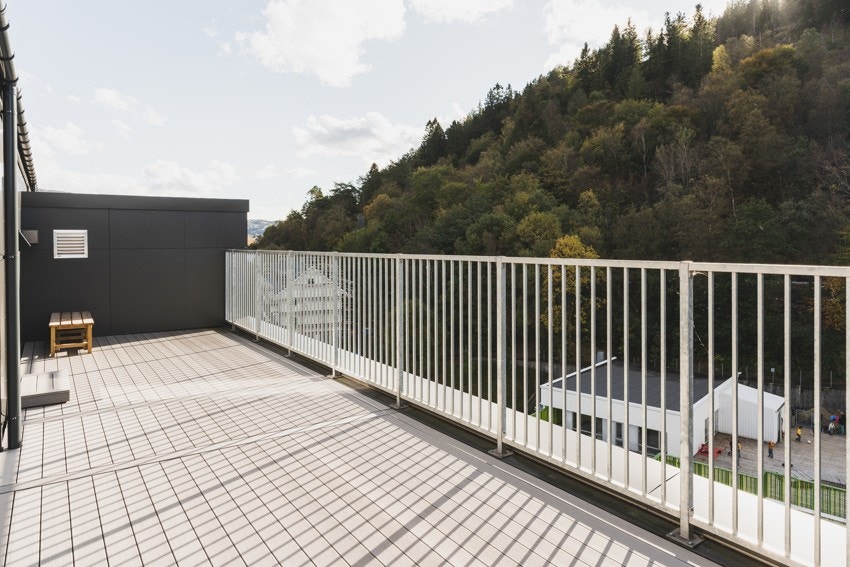 Takterrassen er inndelt i 3 ulike soner. Galleribilde