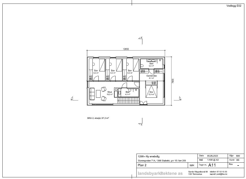 Plantegning for 2.etasje Galleribilde