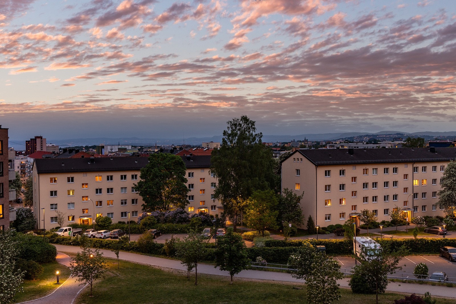 Det er like hyggelig utsikt på kveld som på dagtid. Galleribilde