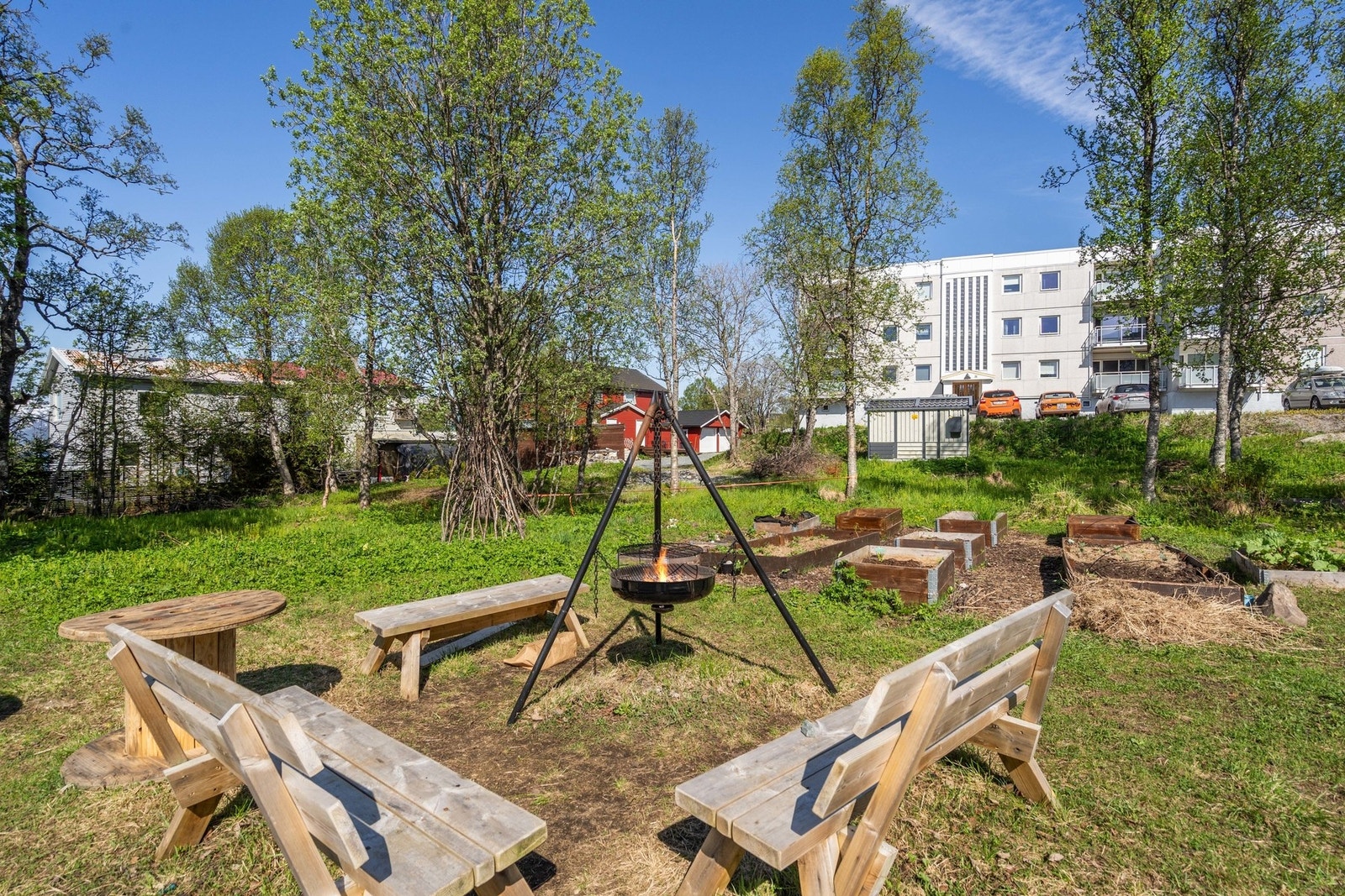 Felles grillplass til bruk for beboerne. Galleribilde