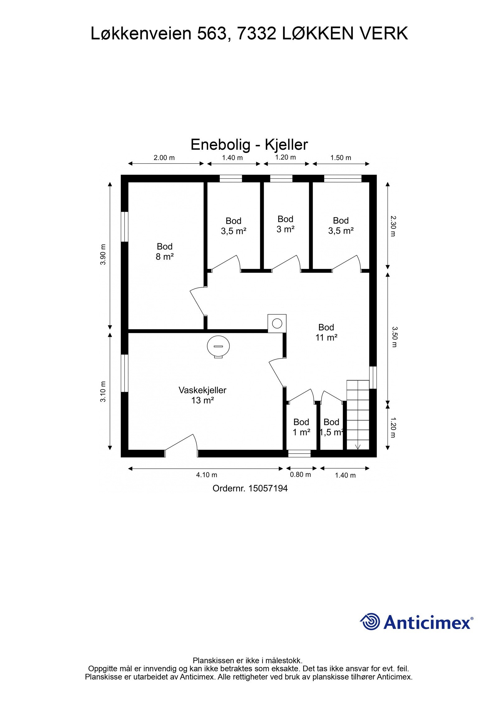 Planskisse kjeller. Galleribilde