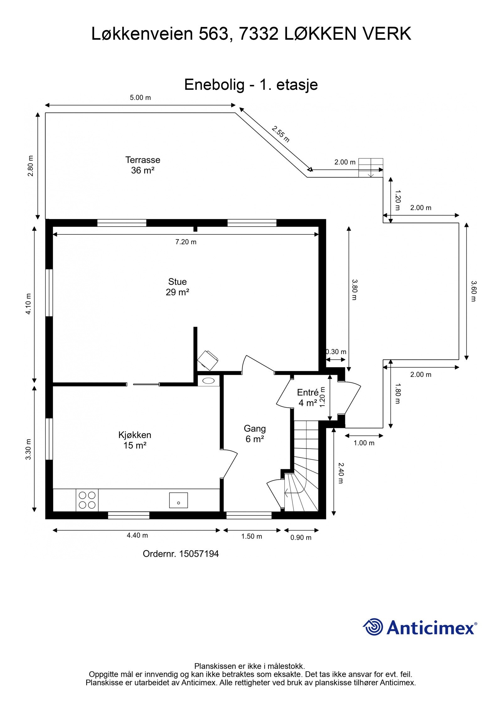 Før vi går videre ser vi nærmere på boligens planskisse i 1.etasje. Galleribilde