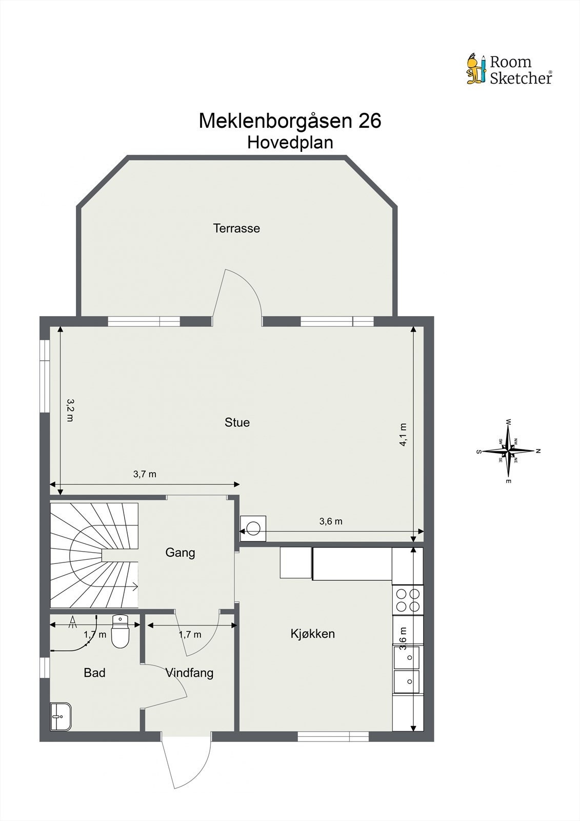 Meklenborgåsen 26 - 2D Plantegning (1.etasje) Galleribilde
