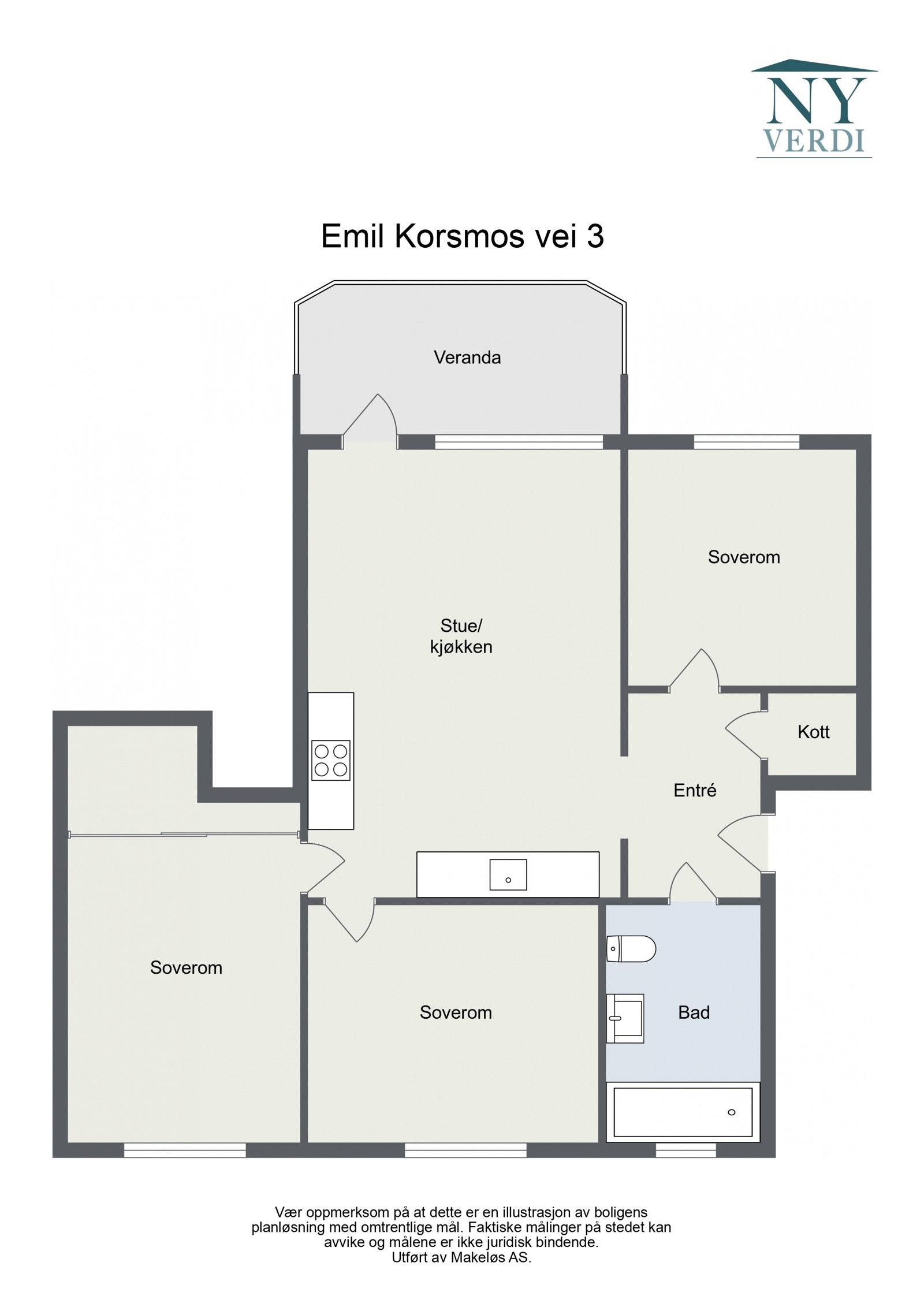 Emil Korsmos vei 3 - 2D Floor Plan Galleribilde