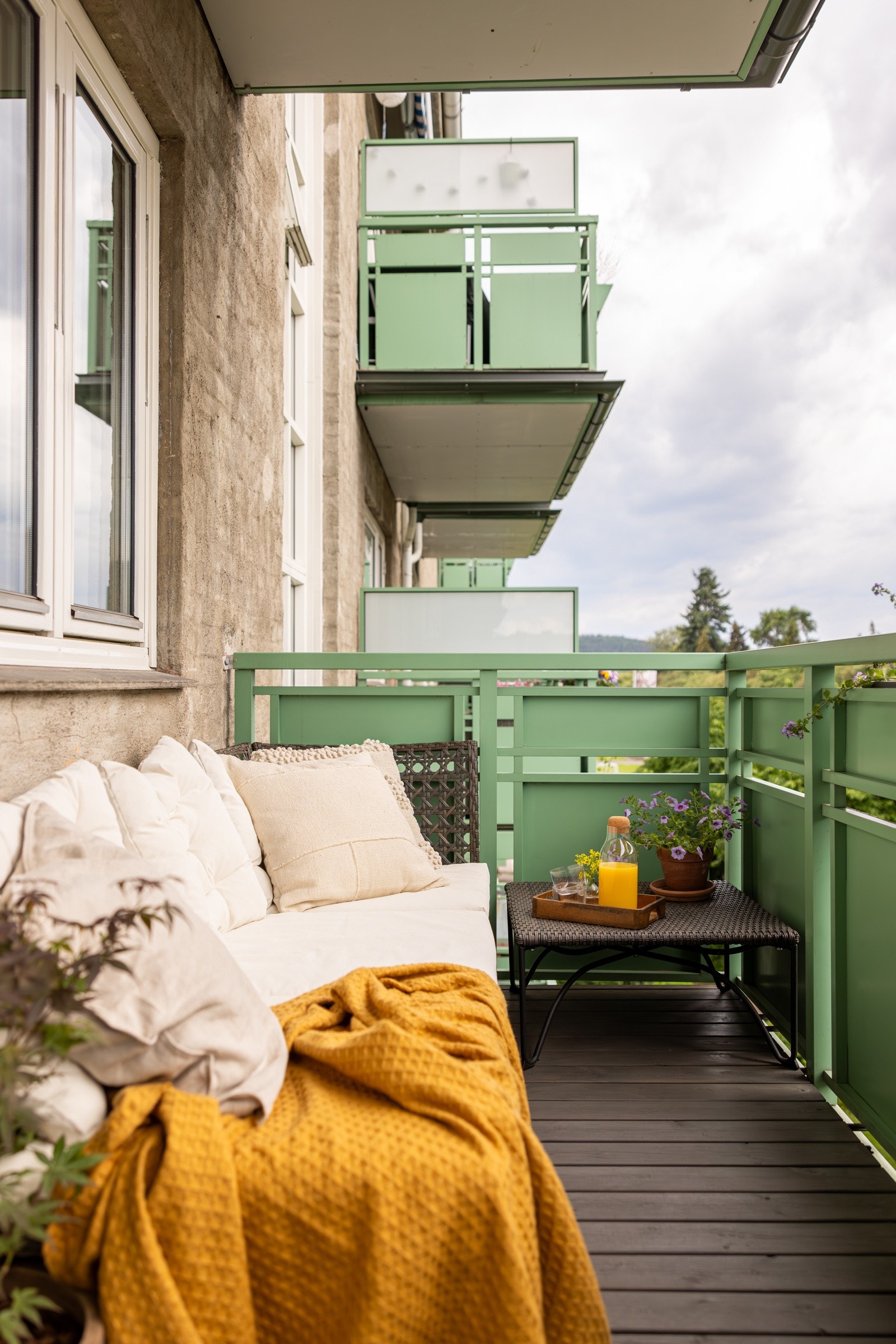 Den vestvendte balkongen er på ca. 5 m². Galleribilde