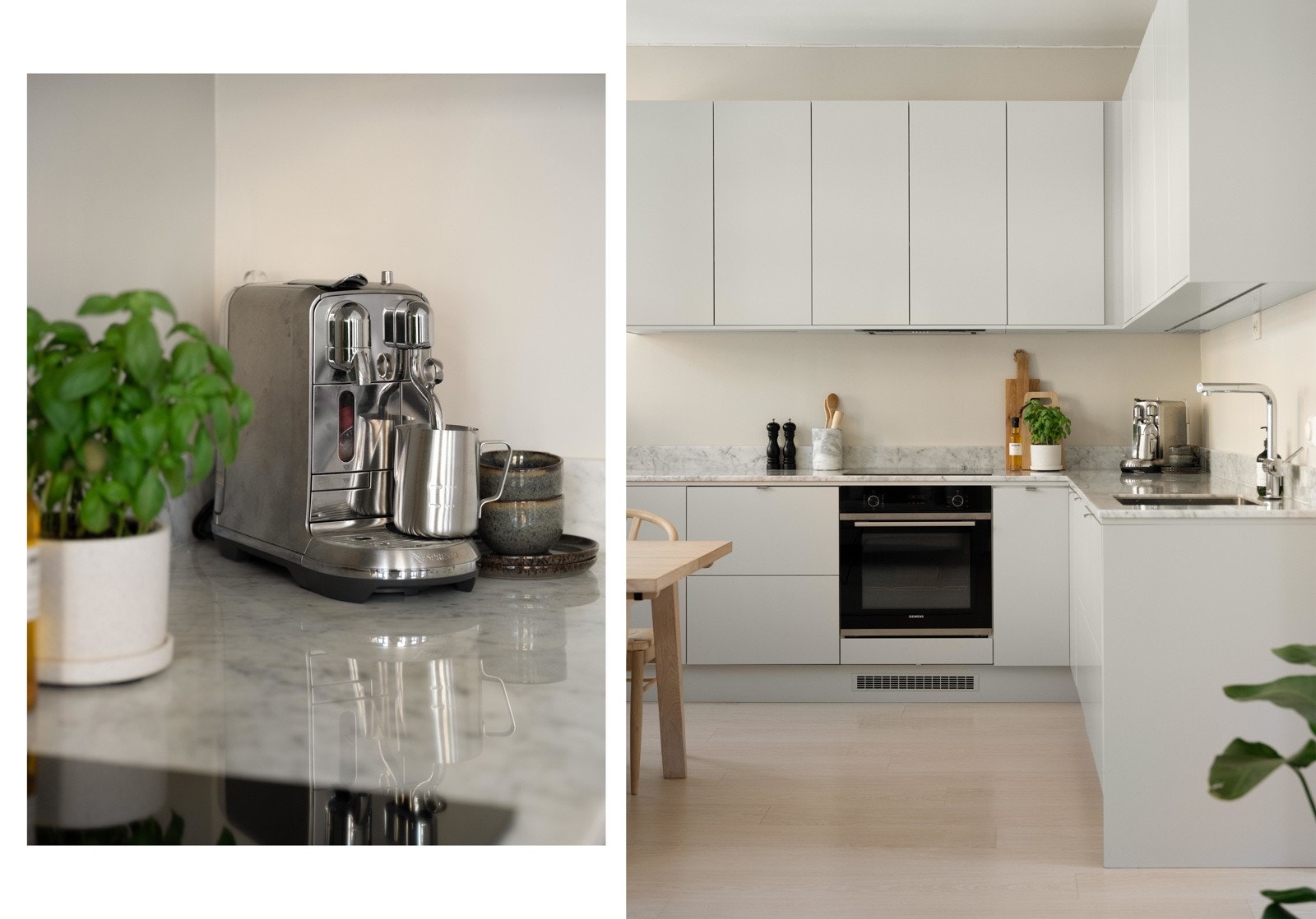 Innredningen består av matte, slette fronter og integrerte hvitevarer. Stekeovn, koketopp, kjøleskuffer fra Liebherr, oppvaskmaskin følger med i salget. Det medfølger enda et kjøleskap i den innvendige boden. Perfekt for deg som er glad i mat og drikke! Galleribilde