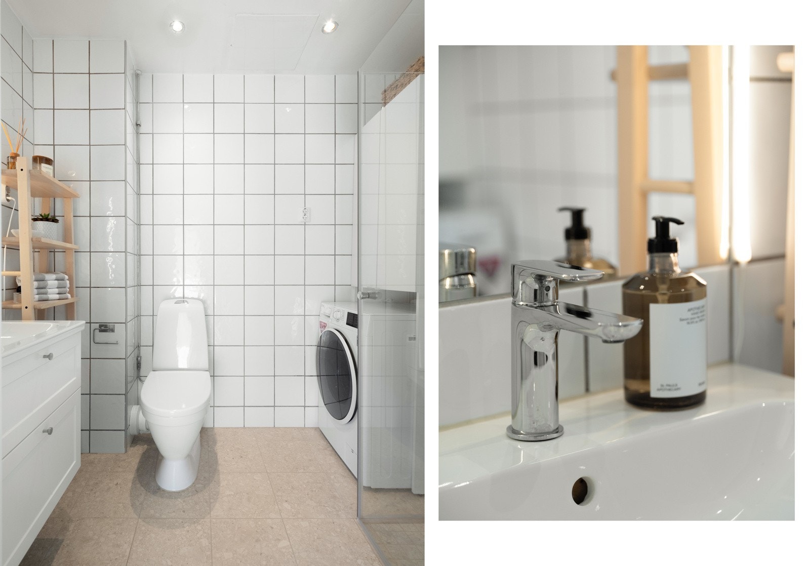 Følgende var nytt i 2022: Servant med skuffinnredning, belysning i speil, toalett, dusjarmatur og dusjdører. Galleribilde