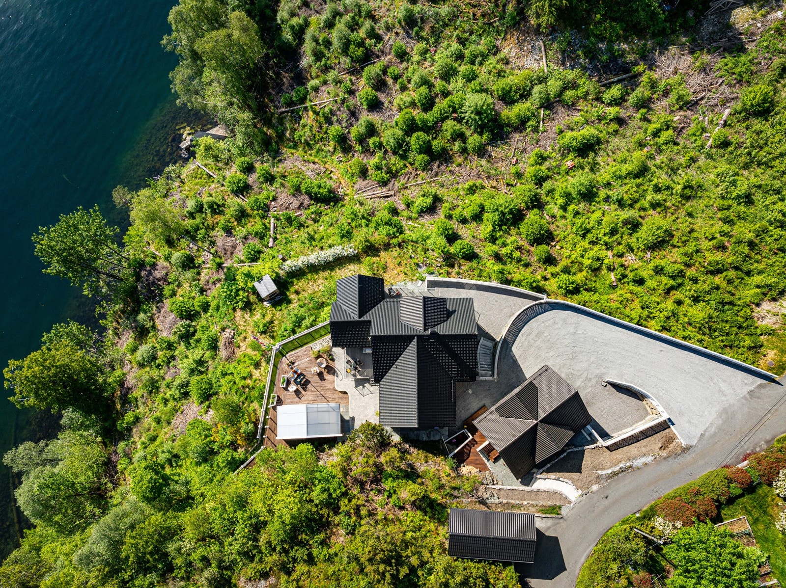 Eiendommen sett ovenfra. Galleribilde