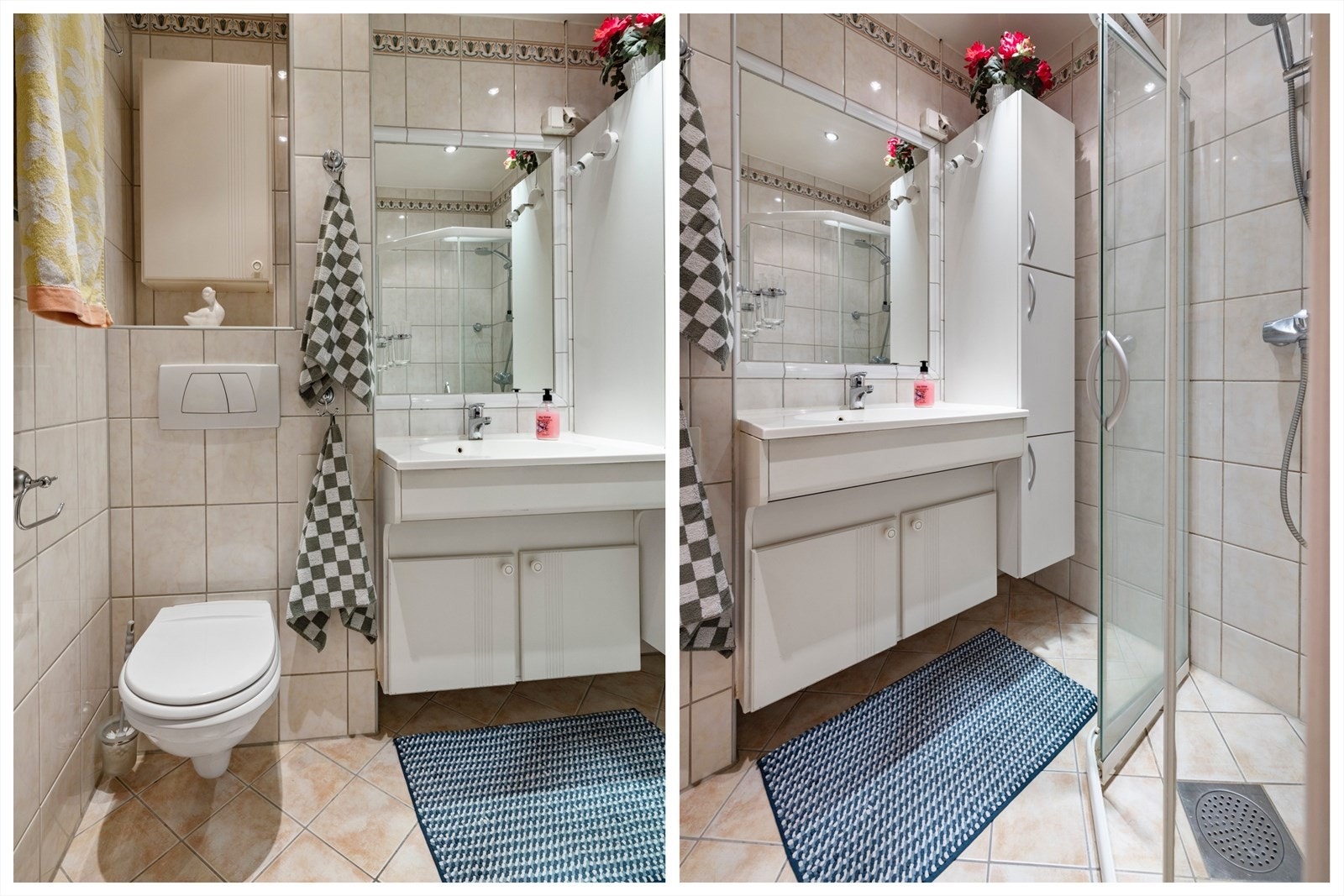 Eier opplever ikke problemer med badet. Avtrekksventil på badet. Opplegg for vaskemaskin i den ene boden i kjelleren. Galleribilde