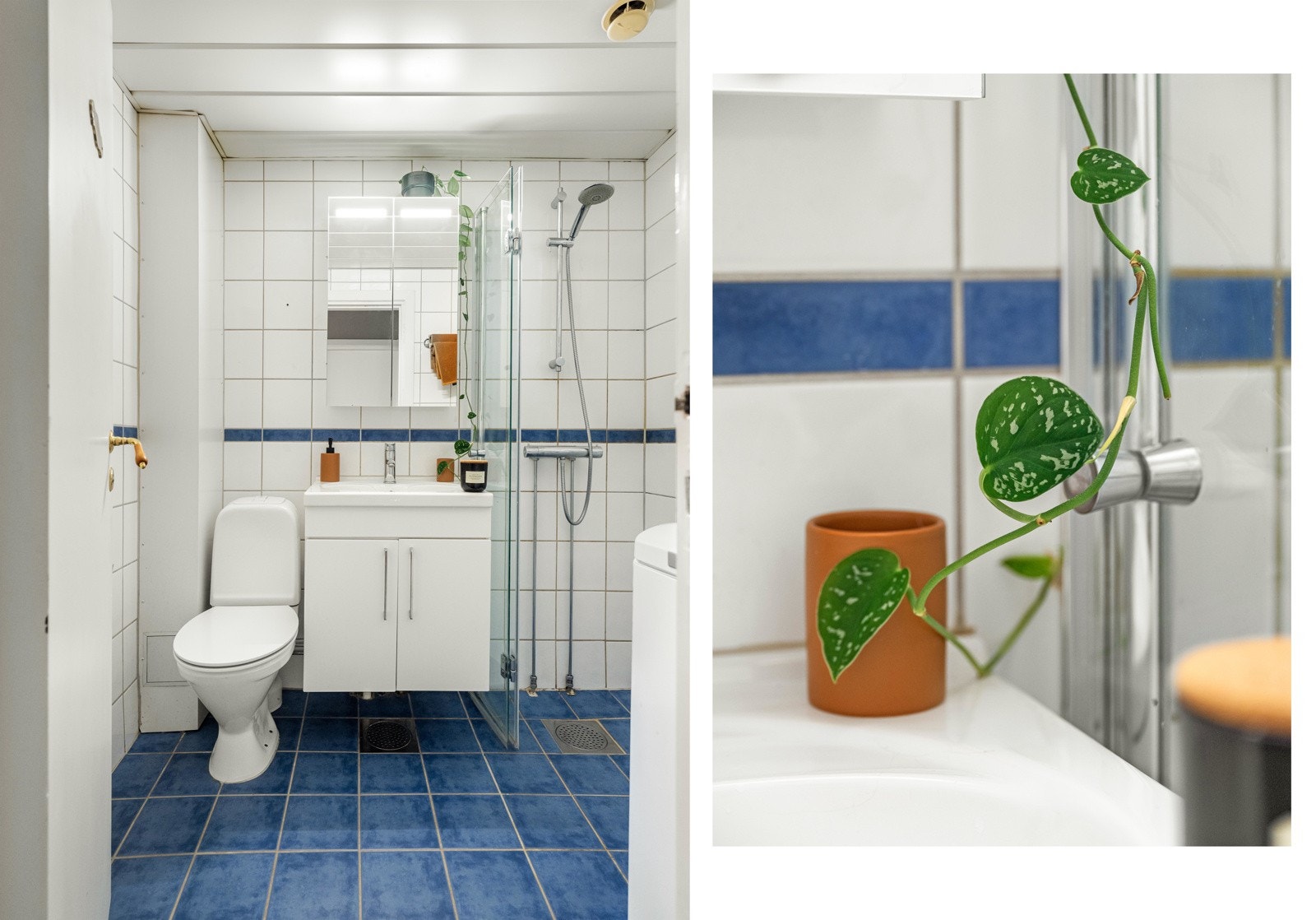 Rett over for soverommet med inngang fra entreen, finner vi det flislagte badet. Galleribilde