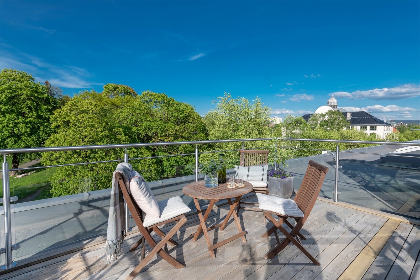 Det er optimale solforhold på privat takterrasse Galleribilde