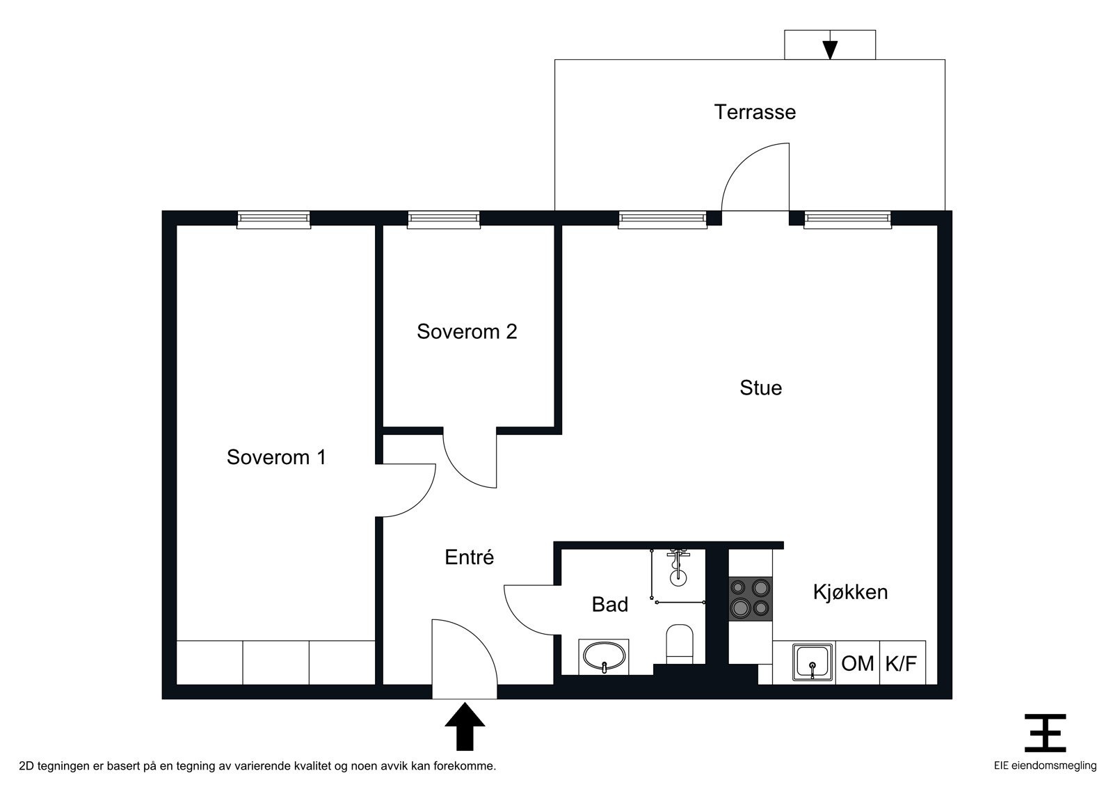 Lys og trivelig leilighet med praktisk planløsning Galleribilde