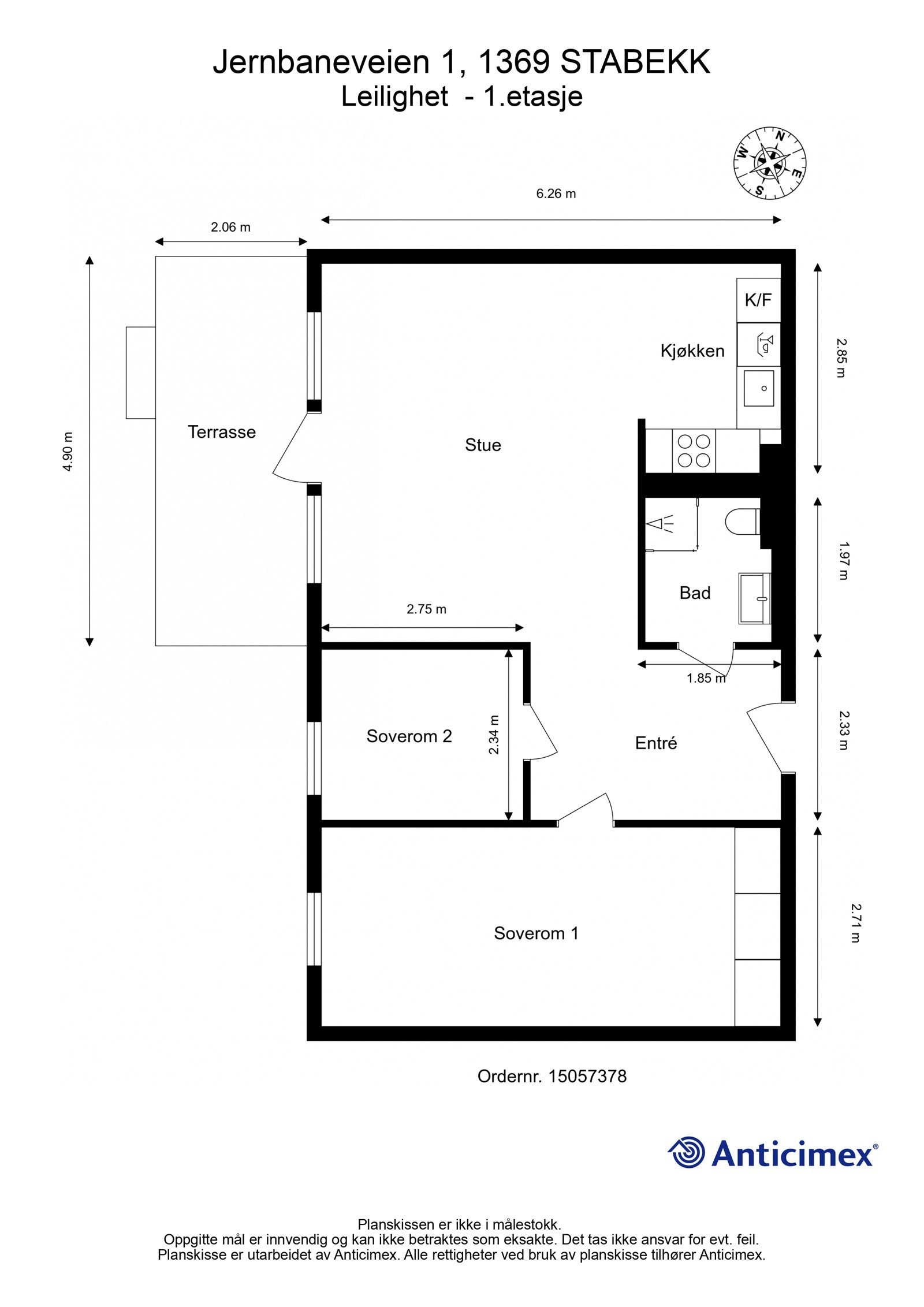 Plantegning - Snr 5 / Jernbaneveien 1 Galleribilde
