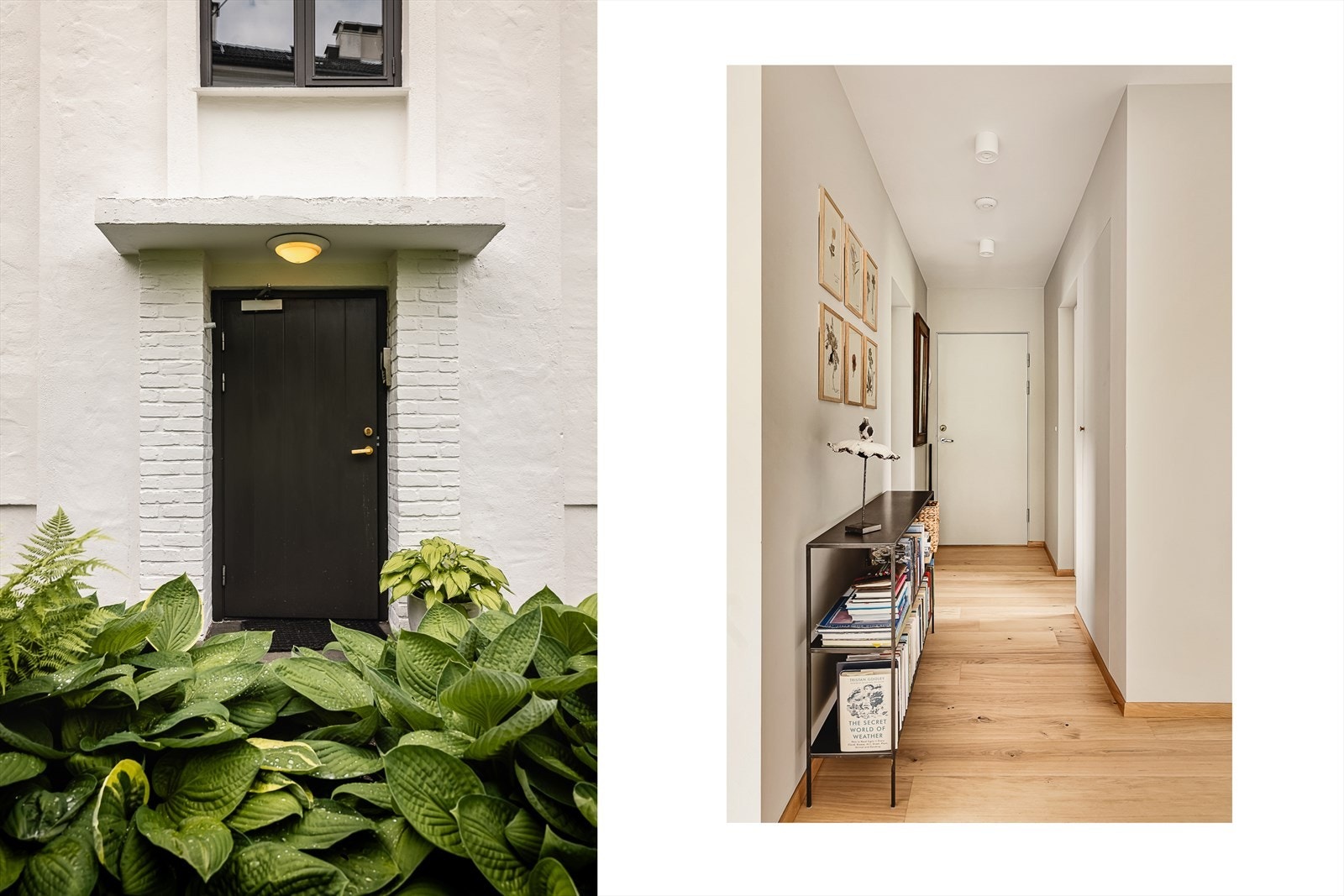 Vi blir møtt av en lys og trivelig entré med god plass for oppbevaring av yttertøy og sko. Galleribilde