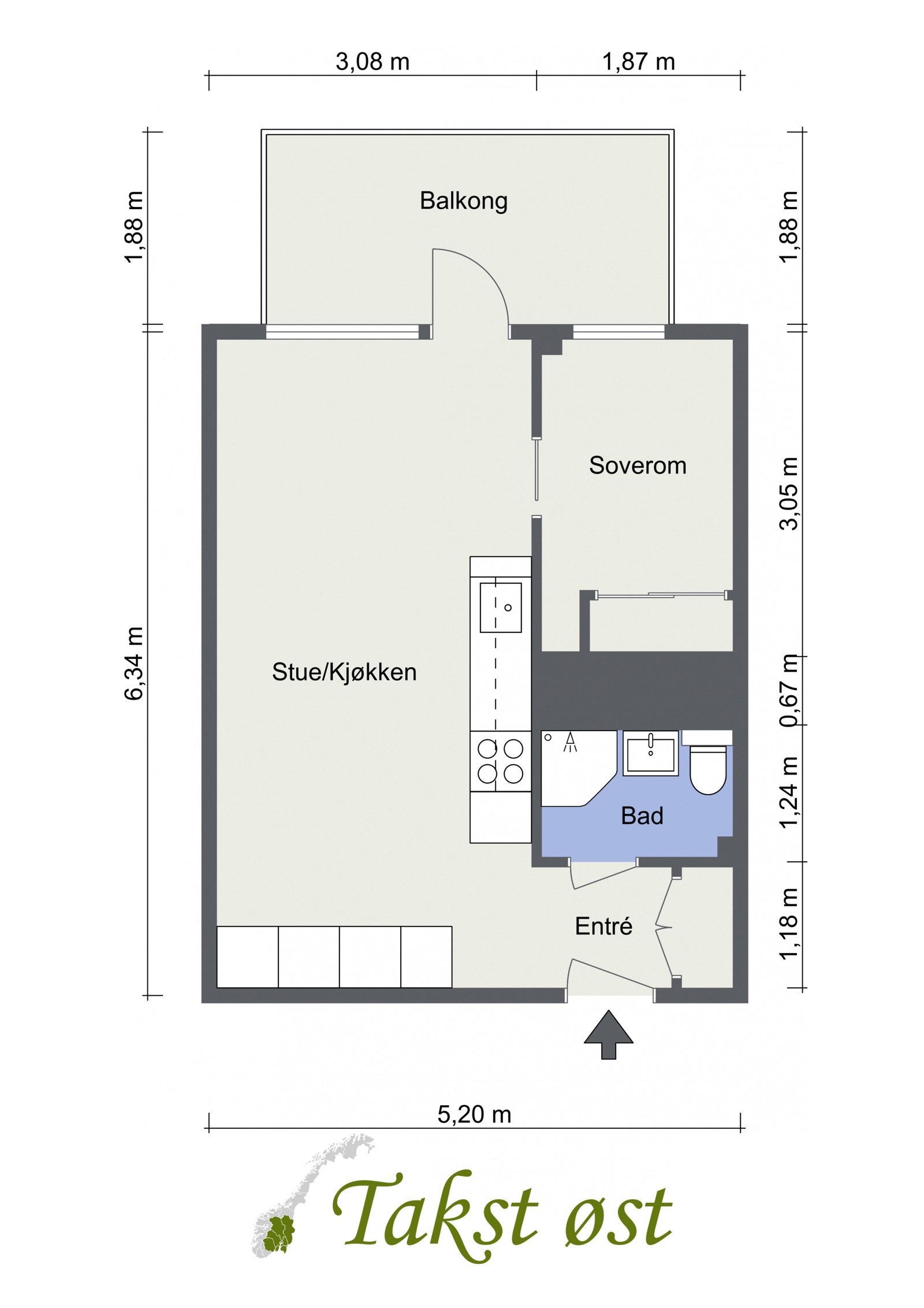 Leiligheten ble i sin helhet pusset opp i 2019 - Hvor luksus er det ikke å flytte inn i noe så nytt? Galleribilde