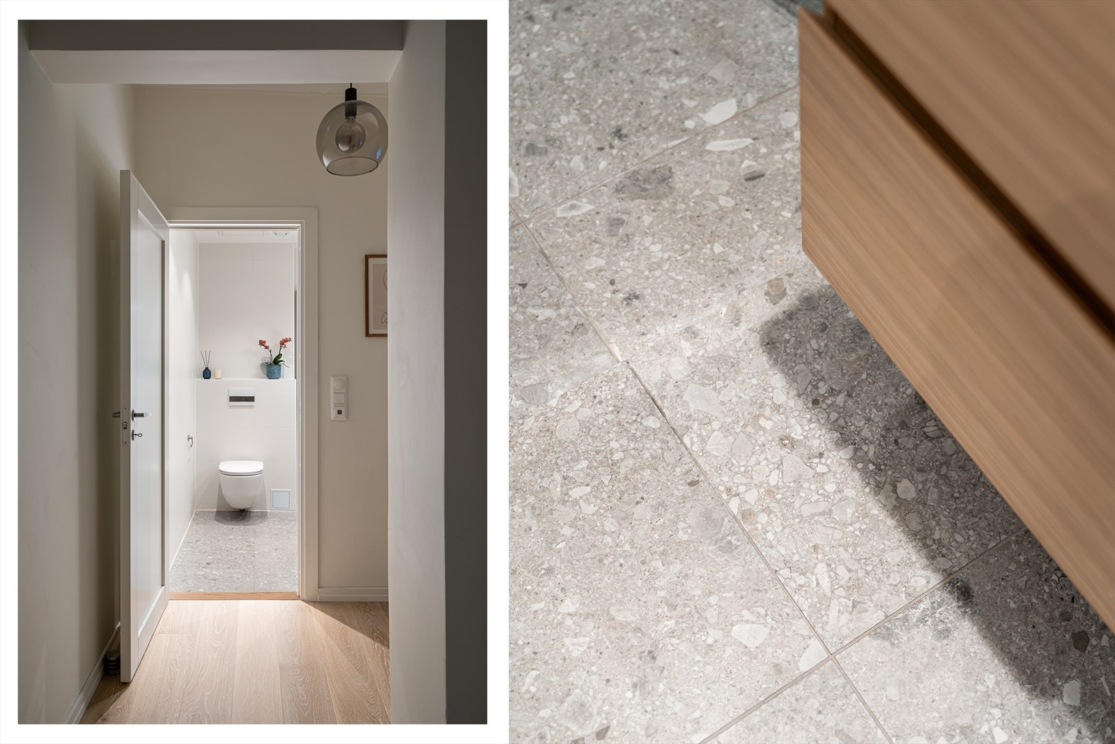 Fra entréen har du adgang til et nyrenovert moderne baderom. Galleribilde