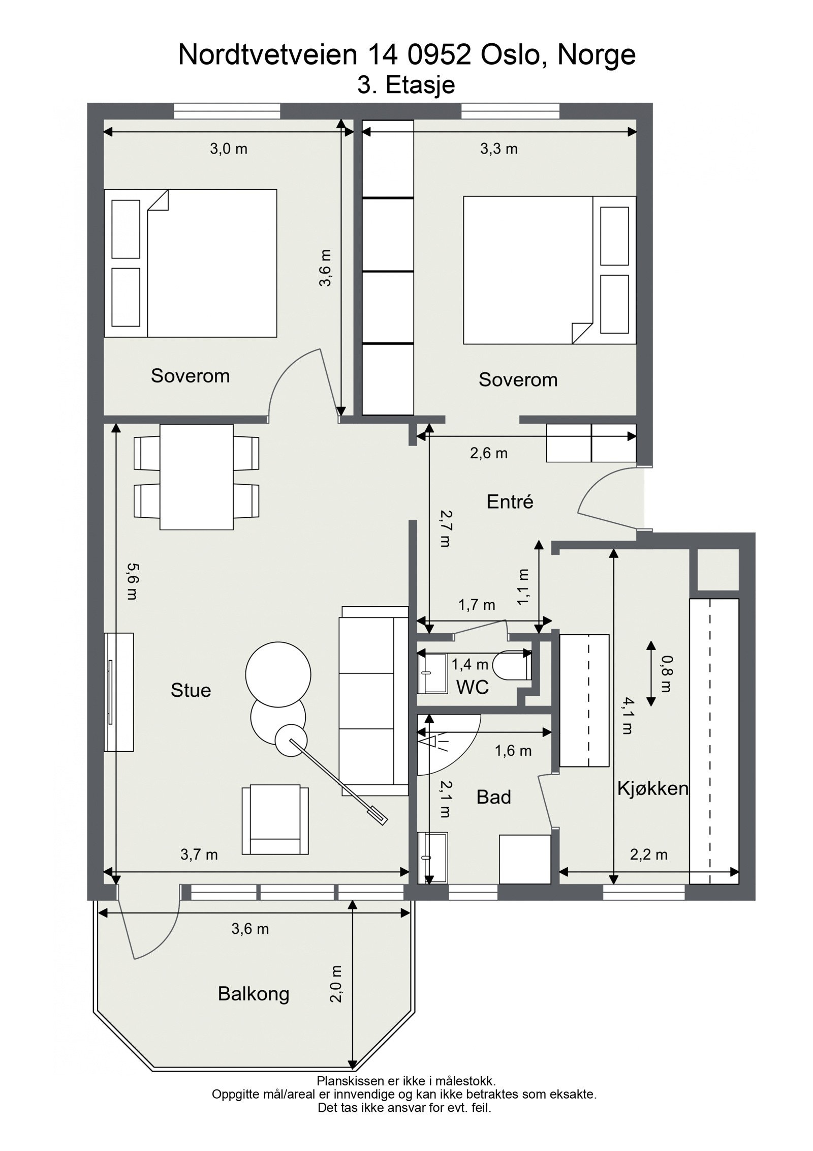 Boligens planløsning. Galleribilde