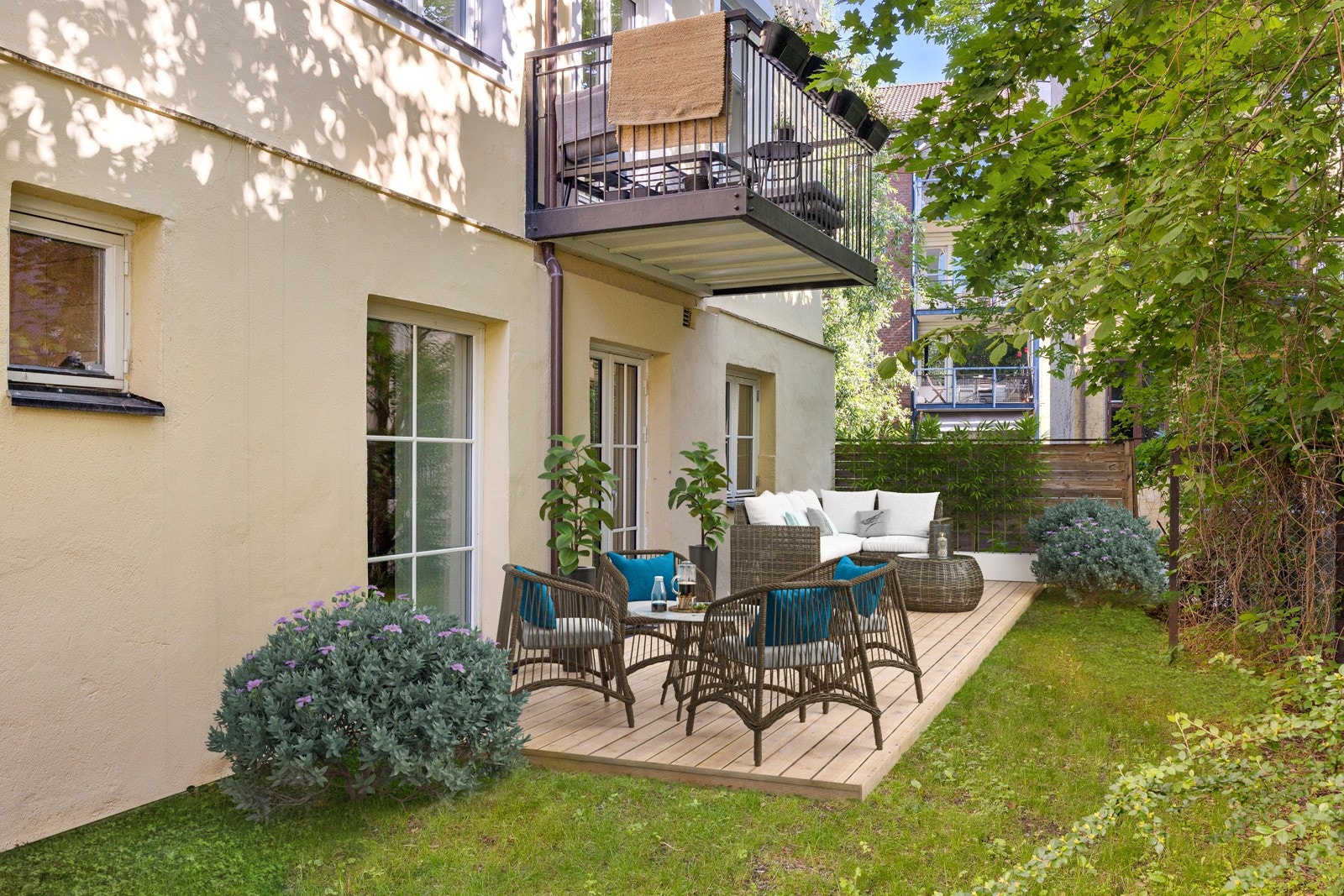 Illustrasjon som viser ca. hva man bygge av markterrasse bestemt av borettslaget. Galleribilde