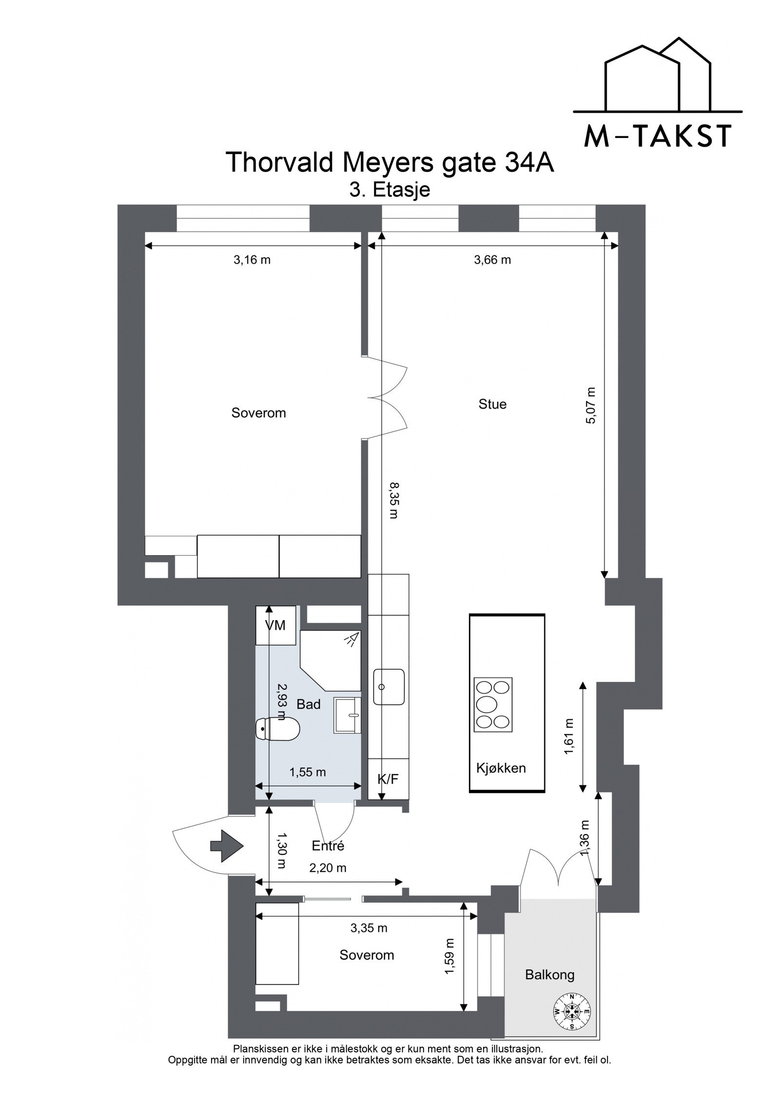 Thorvald Meyers gate 34A - 3. Etasje Galleribilde